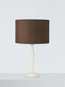 John Lewis Matt Velvet Drum Lampshade - view 2, Chocolate Brown