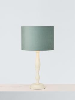 John Lewis Matt Velvet Drum Lampshade, Light Blue