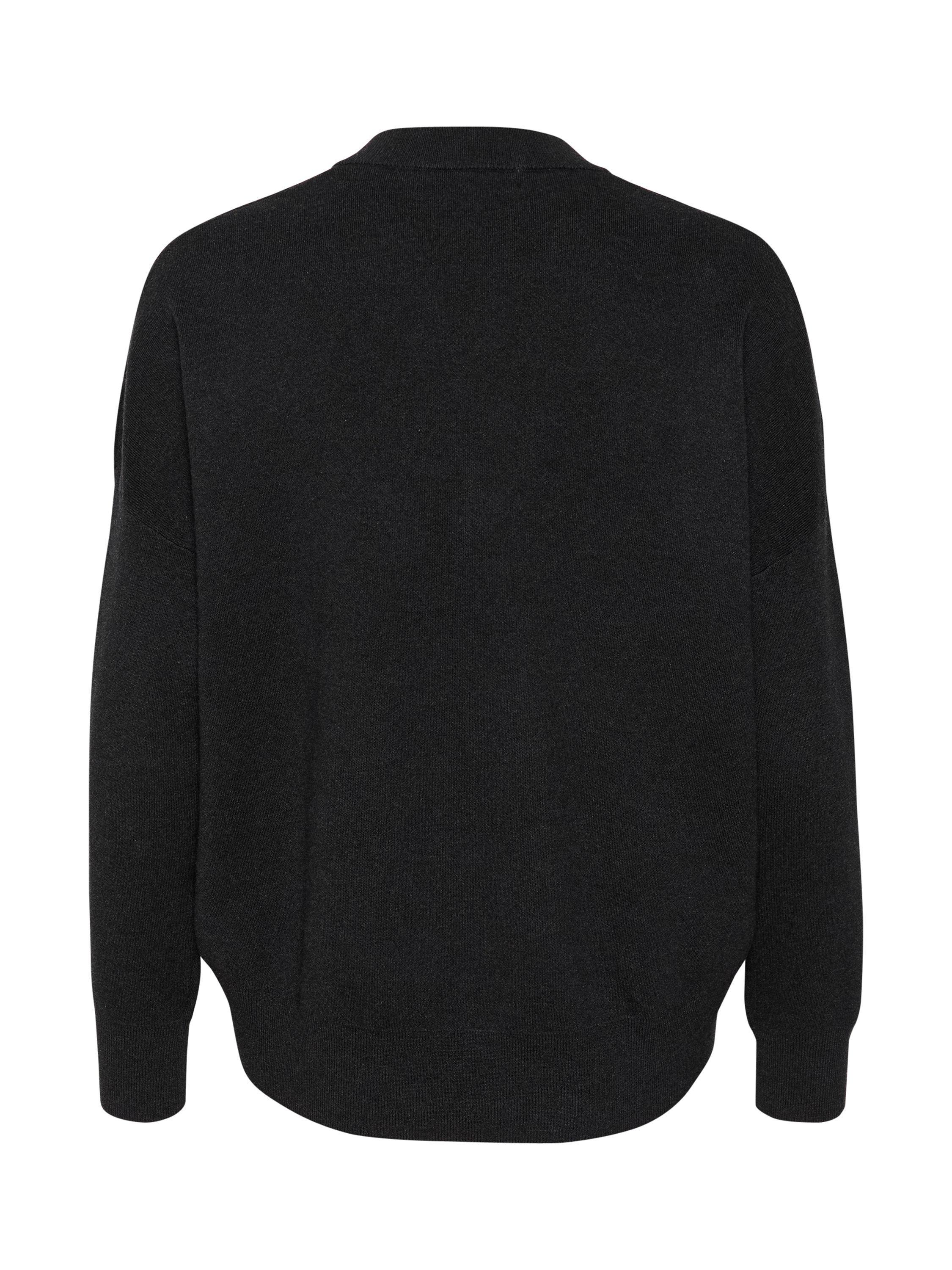 Product image 6 of 6, which shows InWear Foster V-Neck Cotton Jumper, Dark Grey Melange, XS