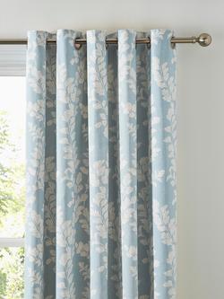 Laura Ashley Waxham Pair Lined Eyelet Curtains, Seaspray