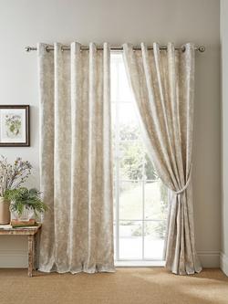 Laura Ashley Waxham Pair Lined Eyelet Curtains - view 2, Seaspray