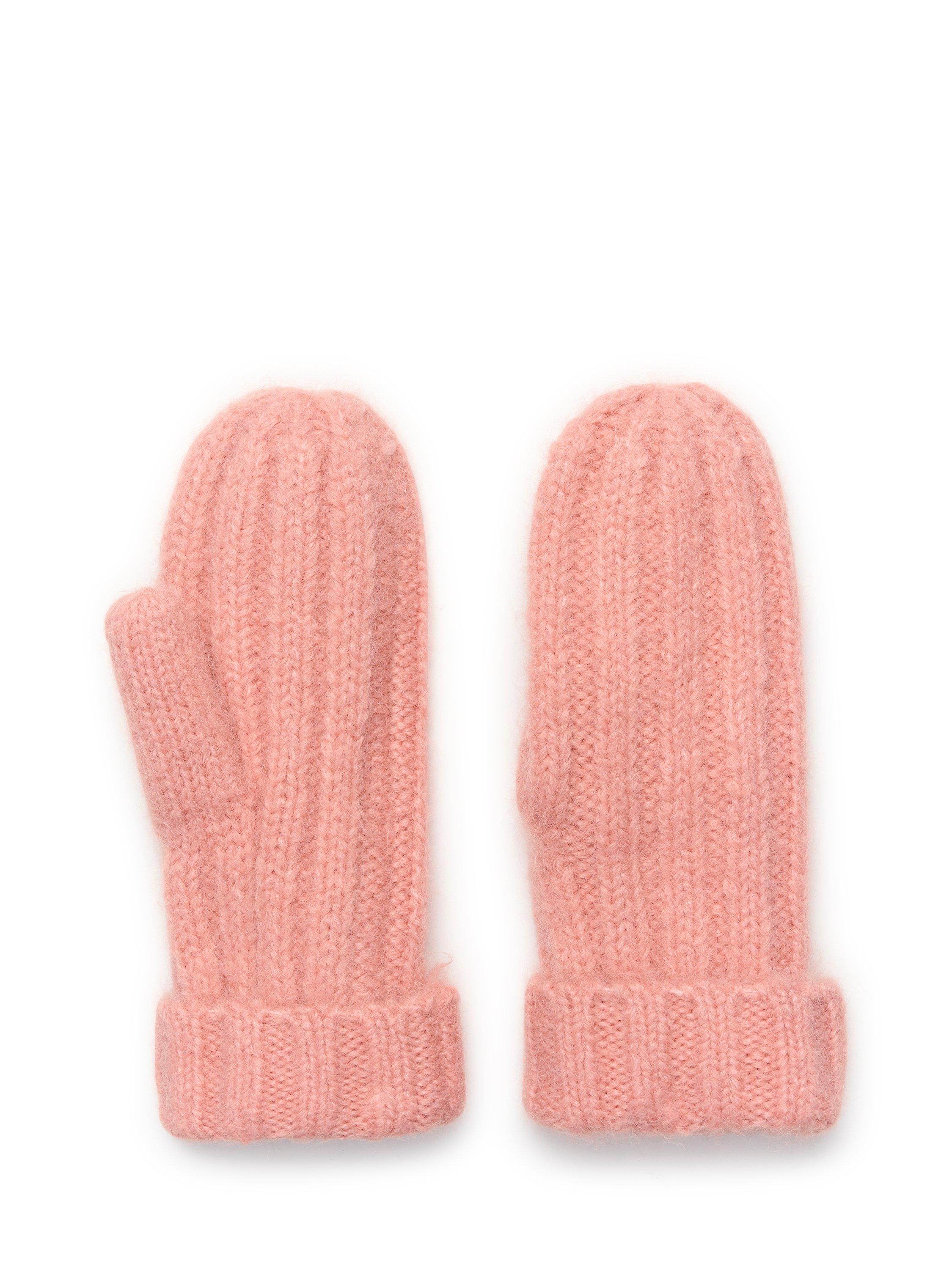 KAFFE Adena Chunky Rib Knit Mittens, Ash Rose Melange, One Size