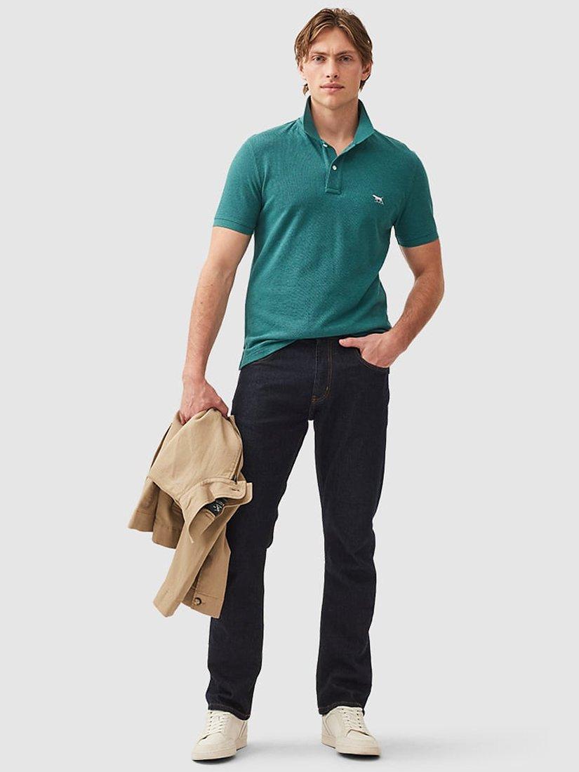 Product image 2 of 5, which shows Rodd & Gunn The Gunn Cotton Slim Fit Short Sleeve Polo Shirt, Jungle, XS
