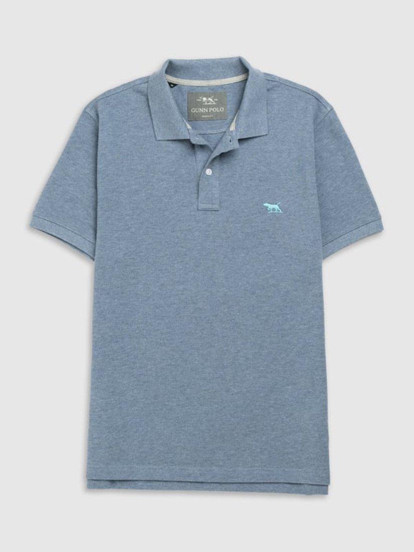 Product image 4 of 5, which shows Rodd & Gunn The Gunn Cotton Slim Fit Short Sleeve Polo Shirt, Steel Blue, XS