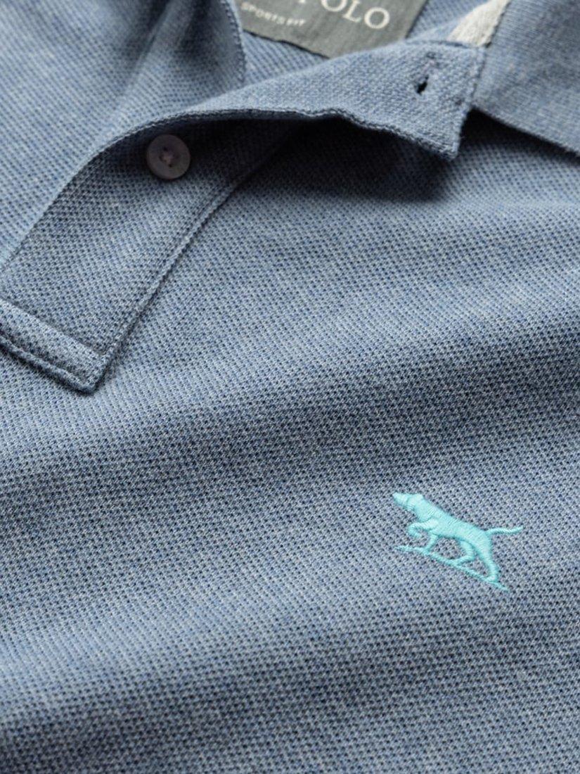 Product image 5 of 5, which shows Rodd & Gunn The Gunn Cotton Slim Fit Short Sleeve Polo Shirt, Steel Blue, XS