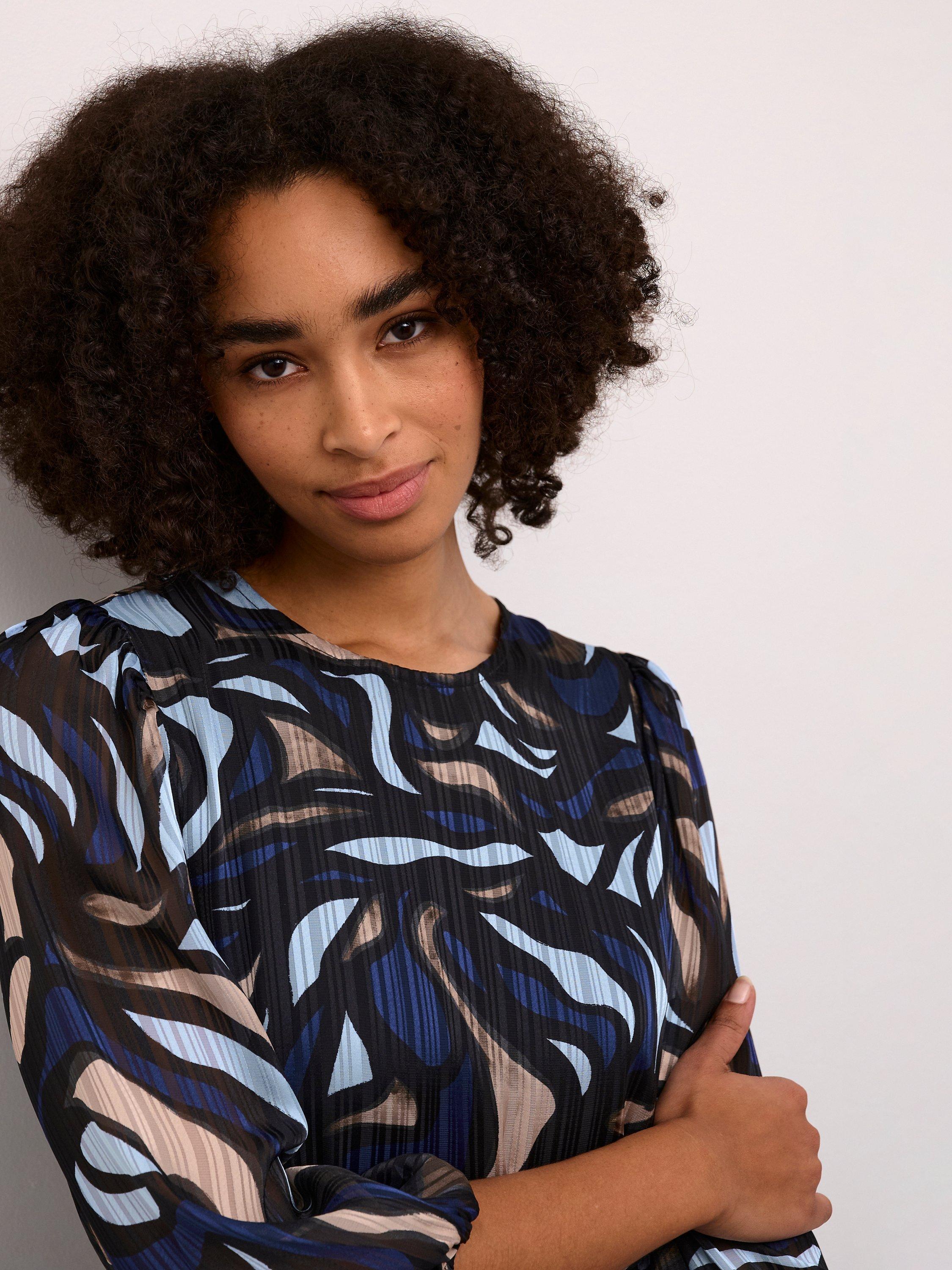 Product image 3 of 5, which shows KAFFE Margo Maxi Dress, Blue/Multi, 10