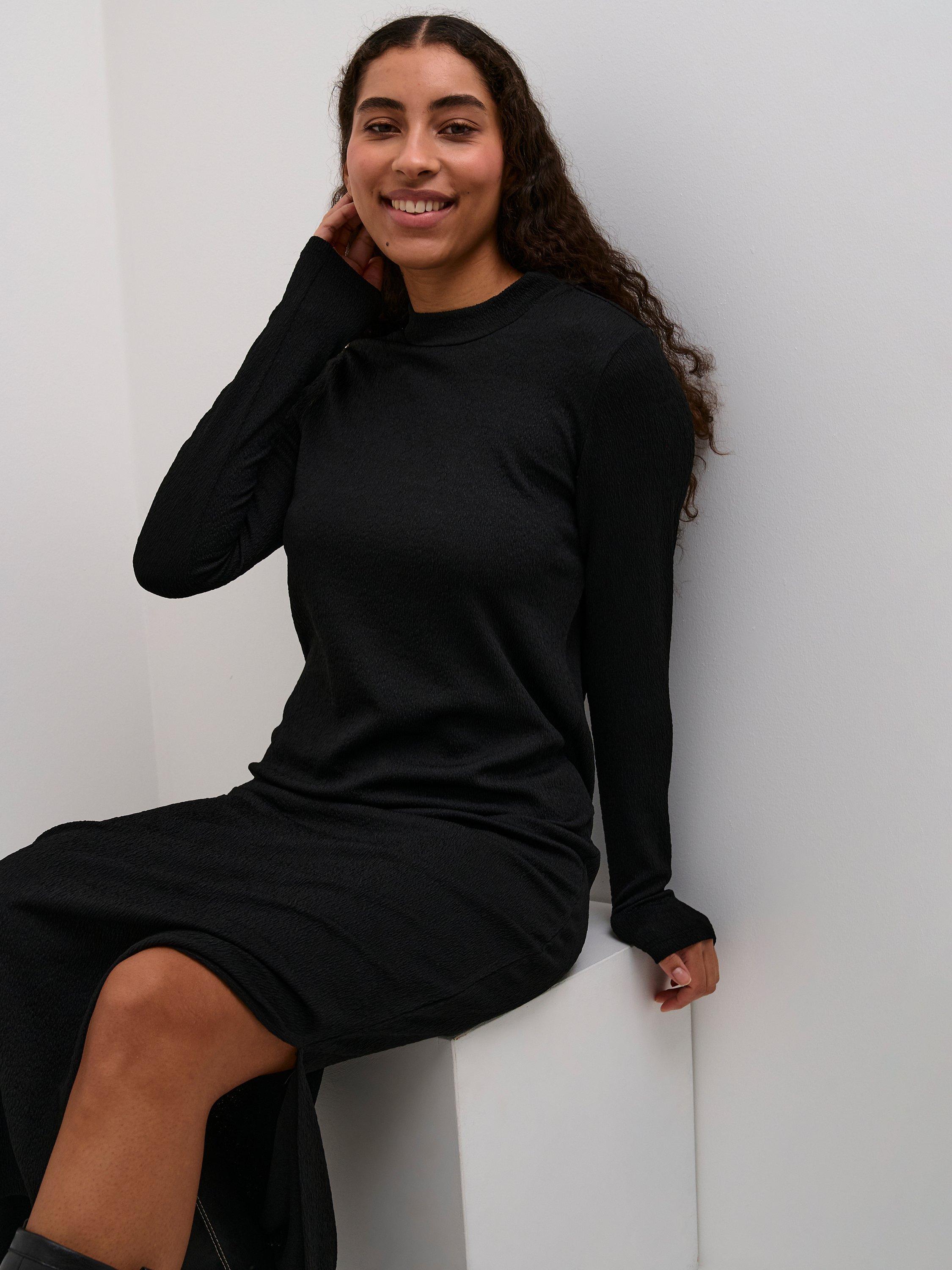 Product image 3 of 5, which shows KAFFE Robin Jersey Maxi Dress, Deep Black, S