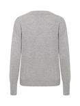 KAFFE KAluna Wool & Cashmere Blend Regular Fit V-Neck Jumper, Grey