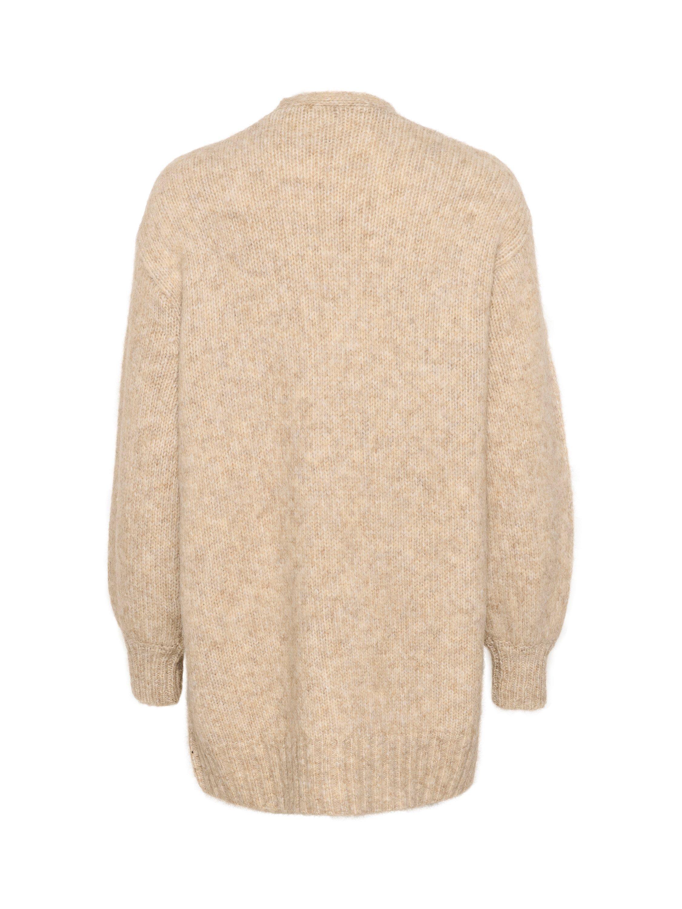 Product image 2 of 2, which shows KAFFE Trina Open Neck Cardigan, Feather Gray Melange, S