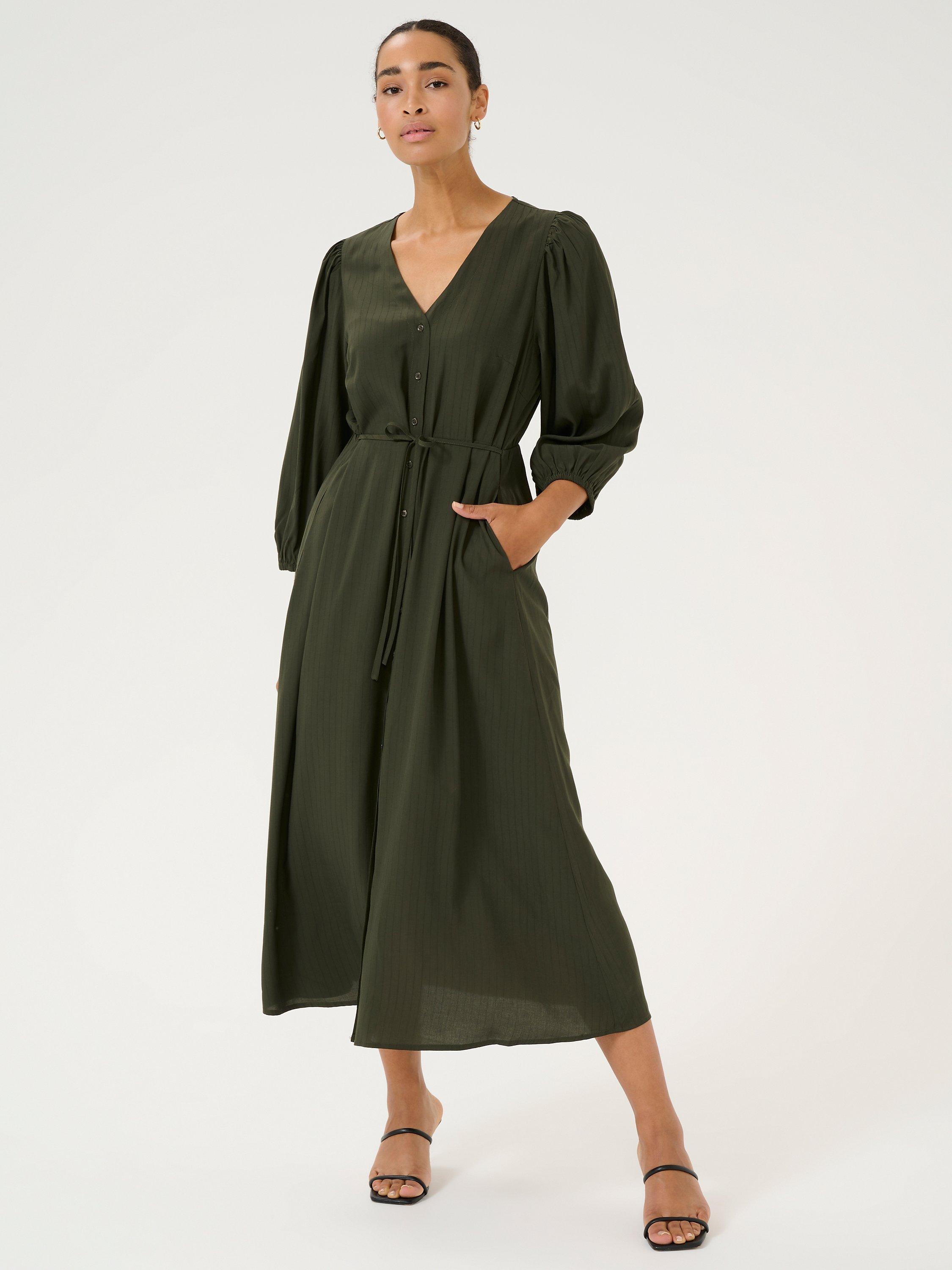 Product image 1 of 5, which shows KAFFE Dorit Maxi Dress, Green, 8