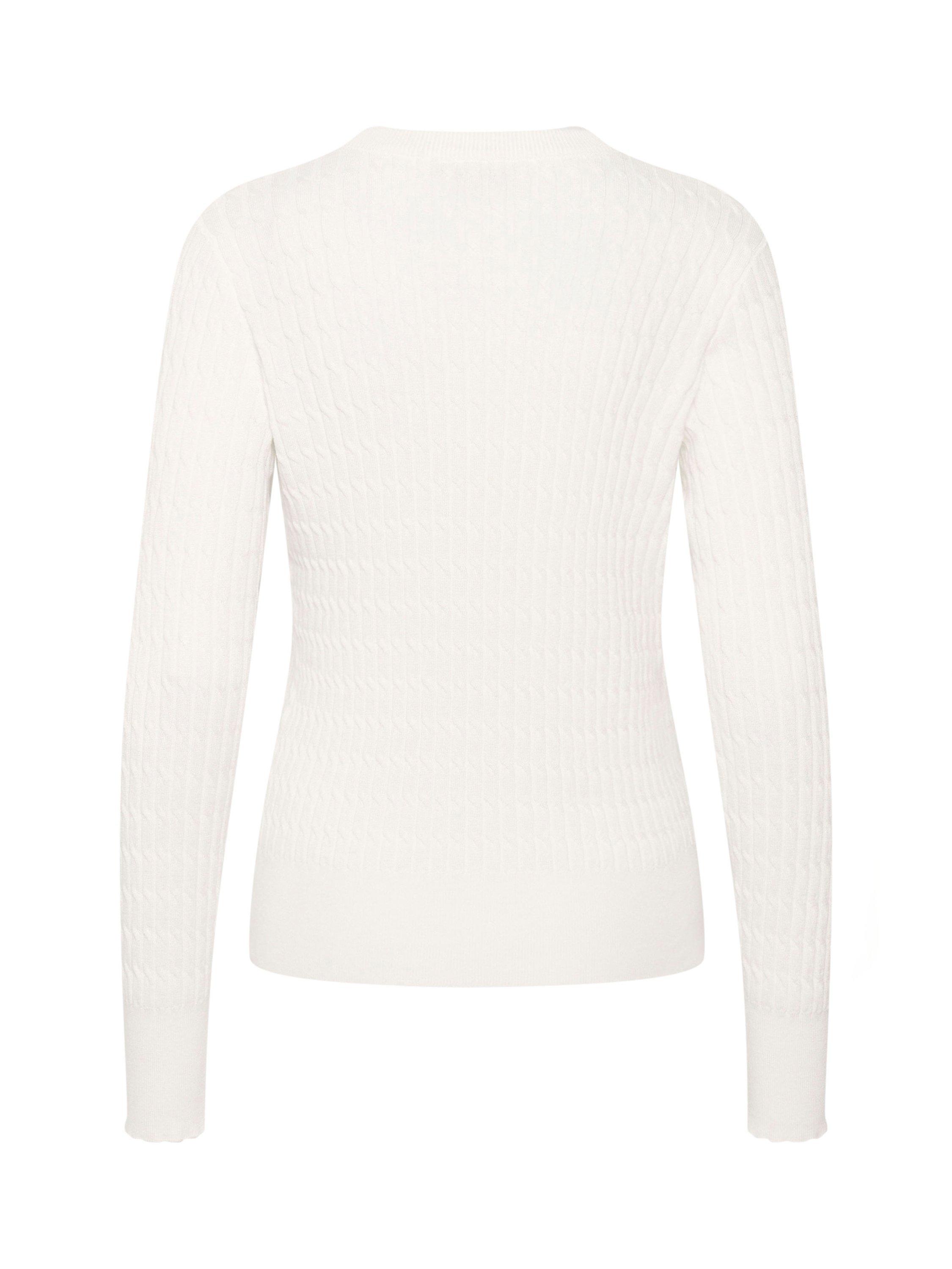 Product image 6 of 6, which shows KAFFE Silla Cable Knit Jumper, Chalk, XS