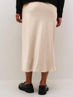 KAFFE Lotte Satin Skirt, Feather Grey - view 2, Feather Grey