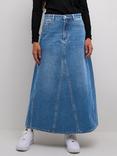 KAFFE Hera Denim Skirt, Washed Blue Denim