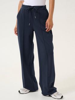 KAFFE Jenny Wide Leg Tie Waist Trousers, Midnight Marine, Midnight Marine