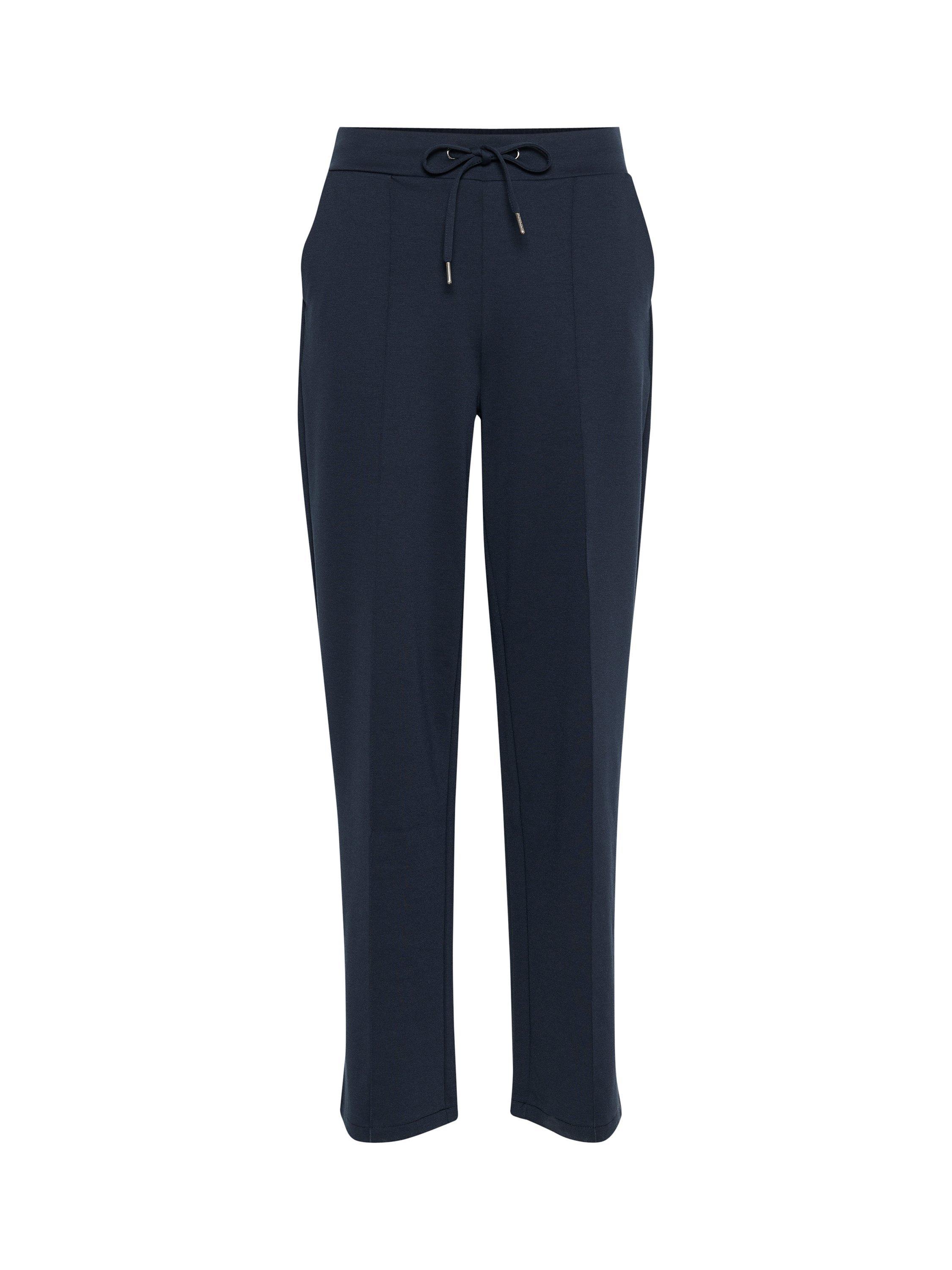 Product image 5 of 6, which shows KAFFE Jenny Wide Leg Tie Waist Trousers, Midnight Marine, XS