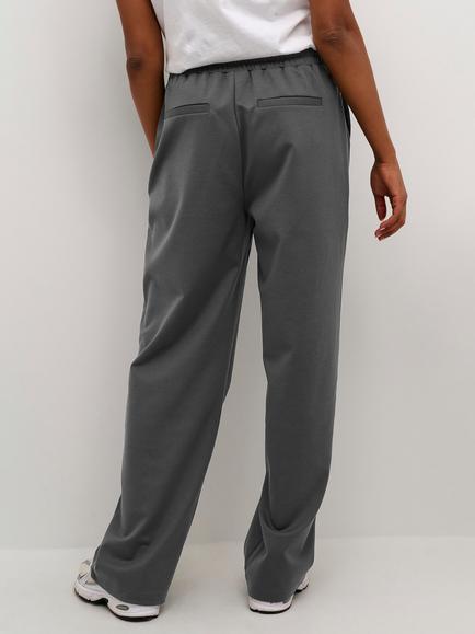 KAFFE Jenny Wide Leg Tie Waist Trousers, Black Oyster - view 2, Black Oyster