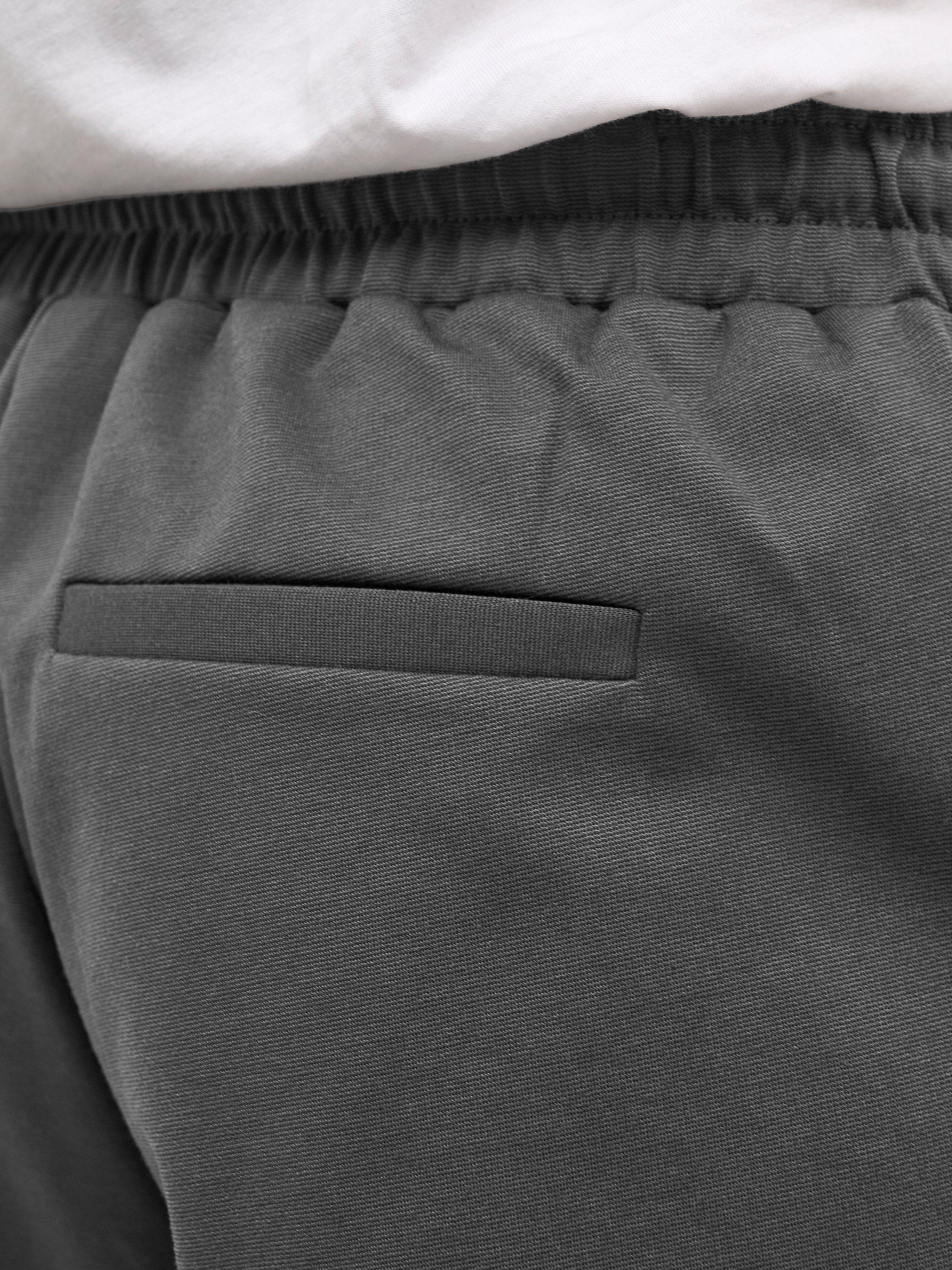 Product image 4 of 6, which shows KAFFE Jenny Wide Leg Tie Waist Trousers, Black Oyster, XS