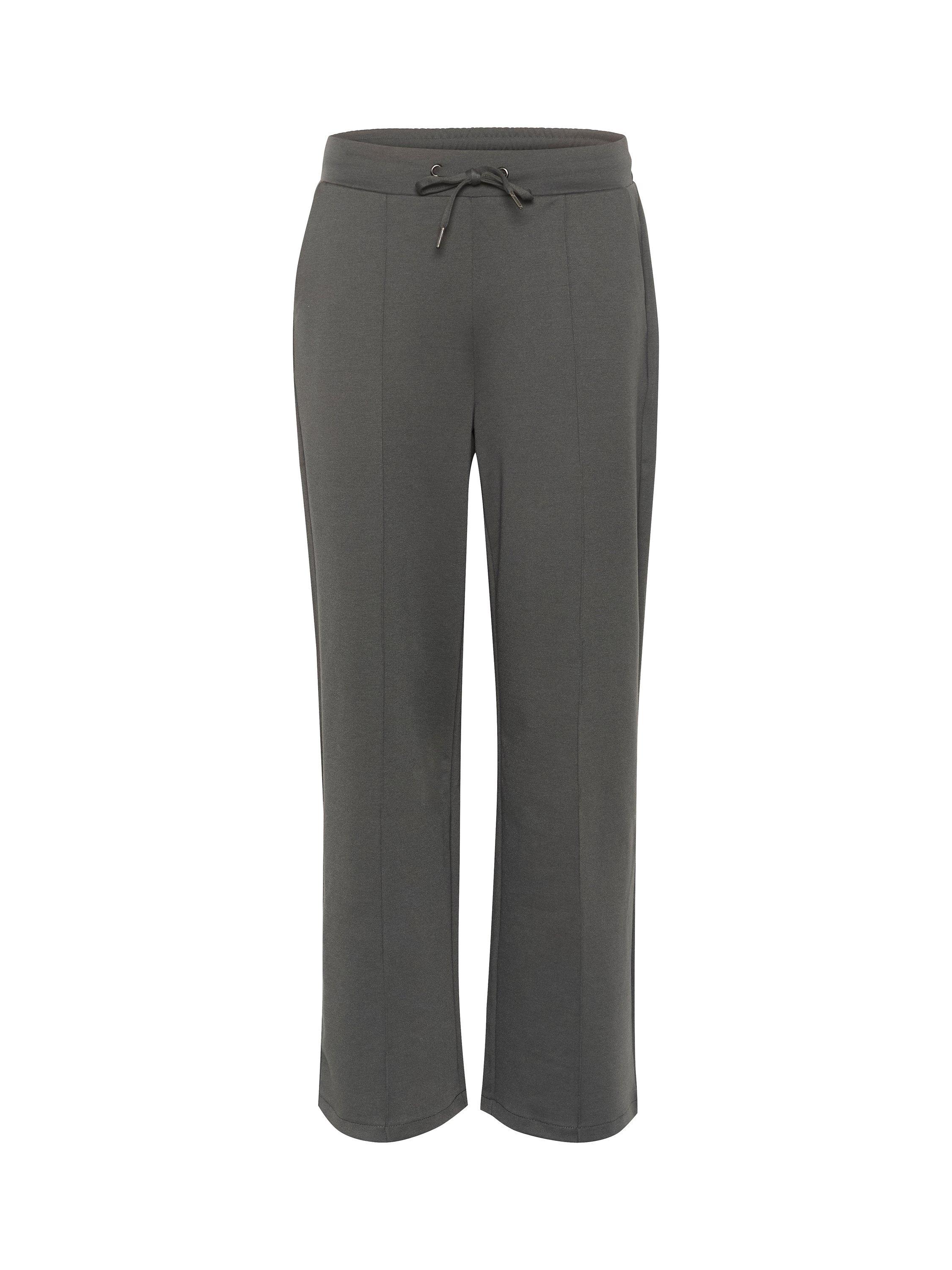 Product image 5 of 6, which shows KAFFE Jenny Wide Leg Tie Waist Trousers, Black Oyster, XS