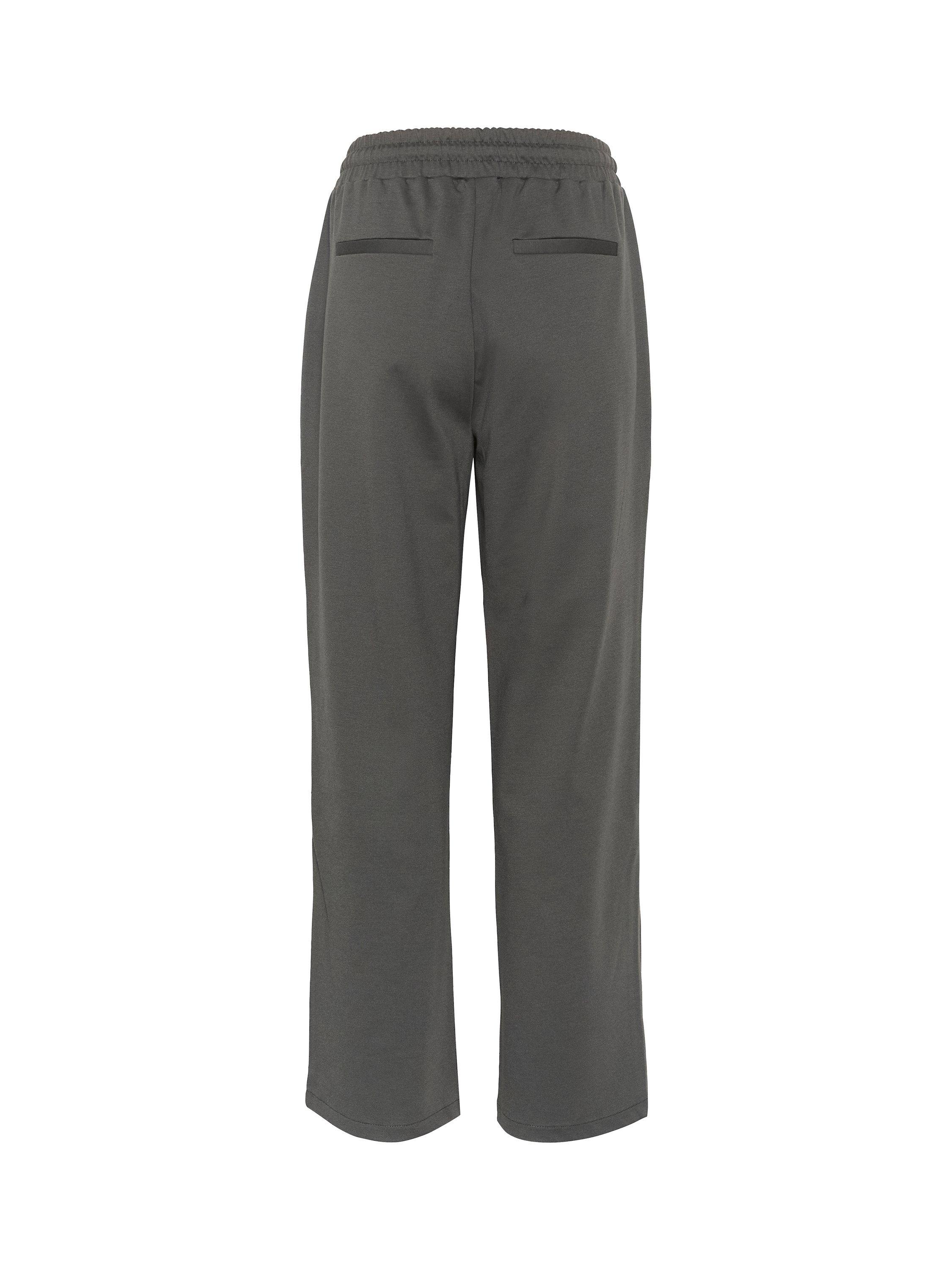 Product image 6 of 6, which shows KAFFE Jenny Wide Leg Tie Waist Trousers, Black Oyster, XS