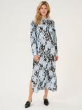 KAFFE Louise Abstract Shirt Dress, Pale Blue/Multi