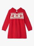 Hatley Kids' Festive Sweater Dress, Red