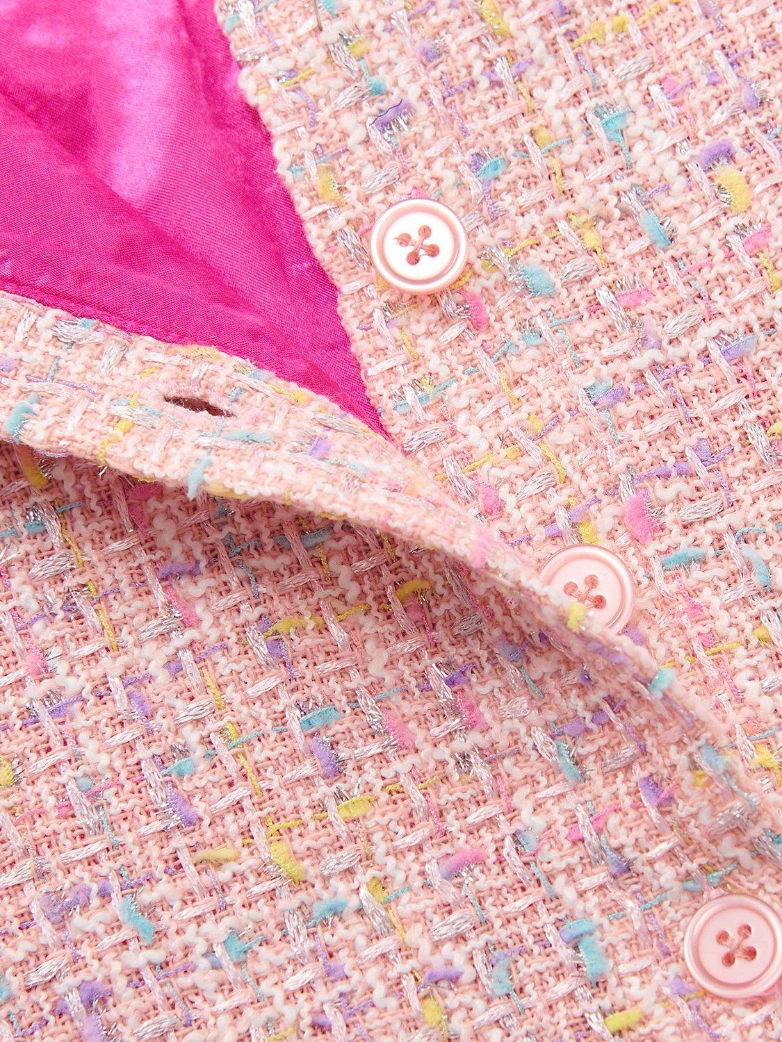 Product image 3 of 3, which shows Hatley Tweed Faux Fur Dress, Aurora Pink, 9-12 months