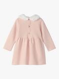 Hatley Kids' Herringbone Faux Fur Dress, Rose Elegance