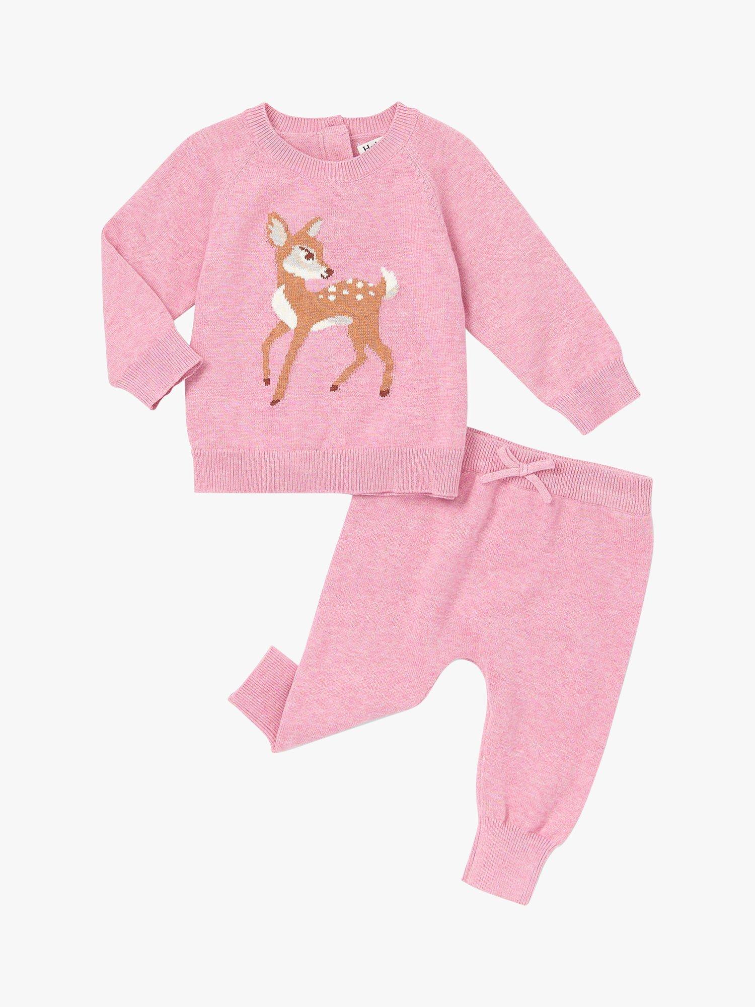 Hatley Baby Bambi Jumper and Trousers Set, Blush