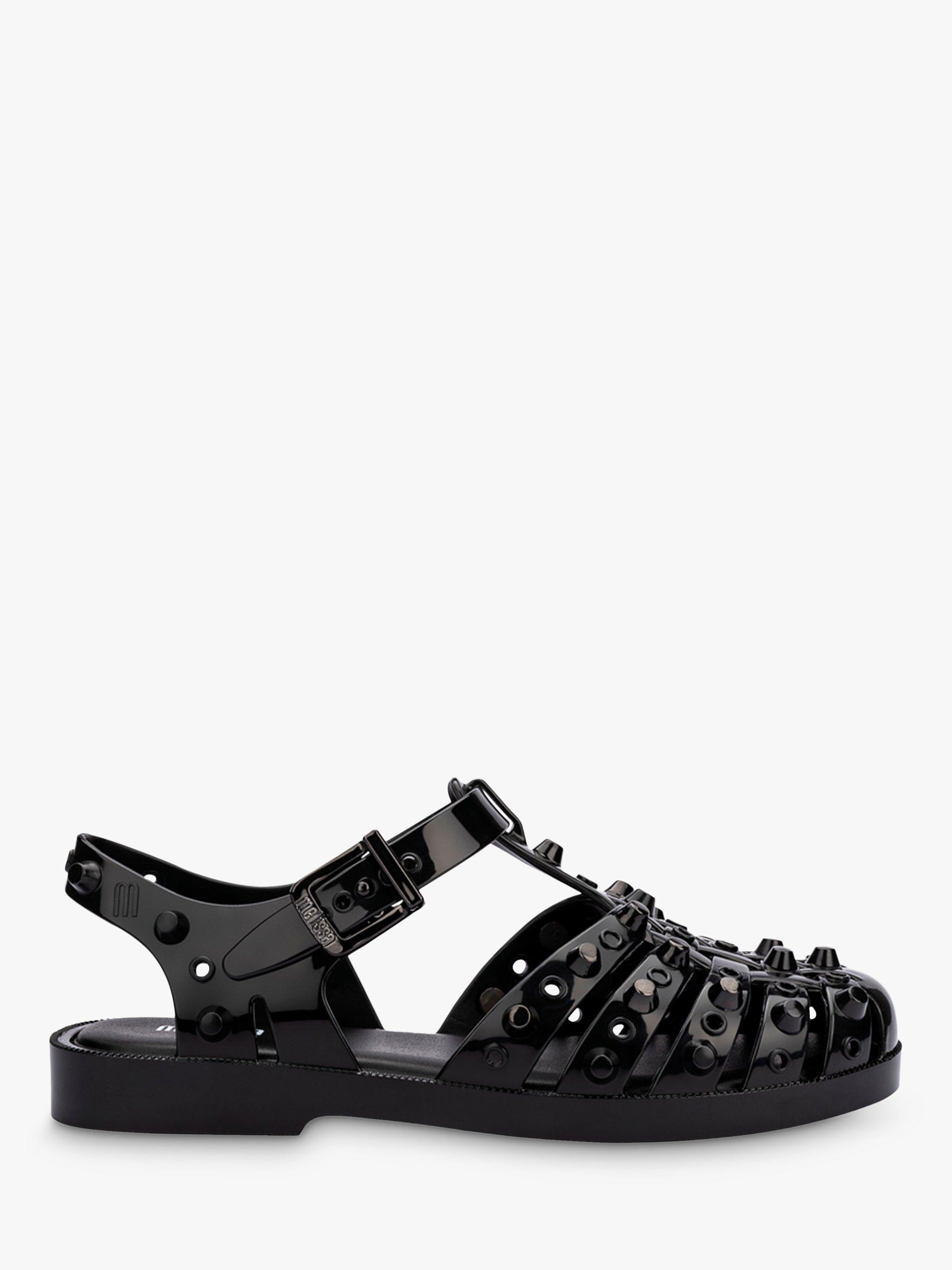 Product image 1 of 4, which shows Melissa Possession Studs Jelly Fisherman Sandals, Black, Black, 3