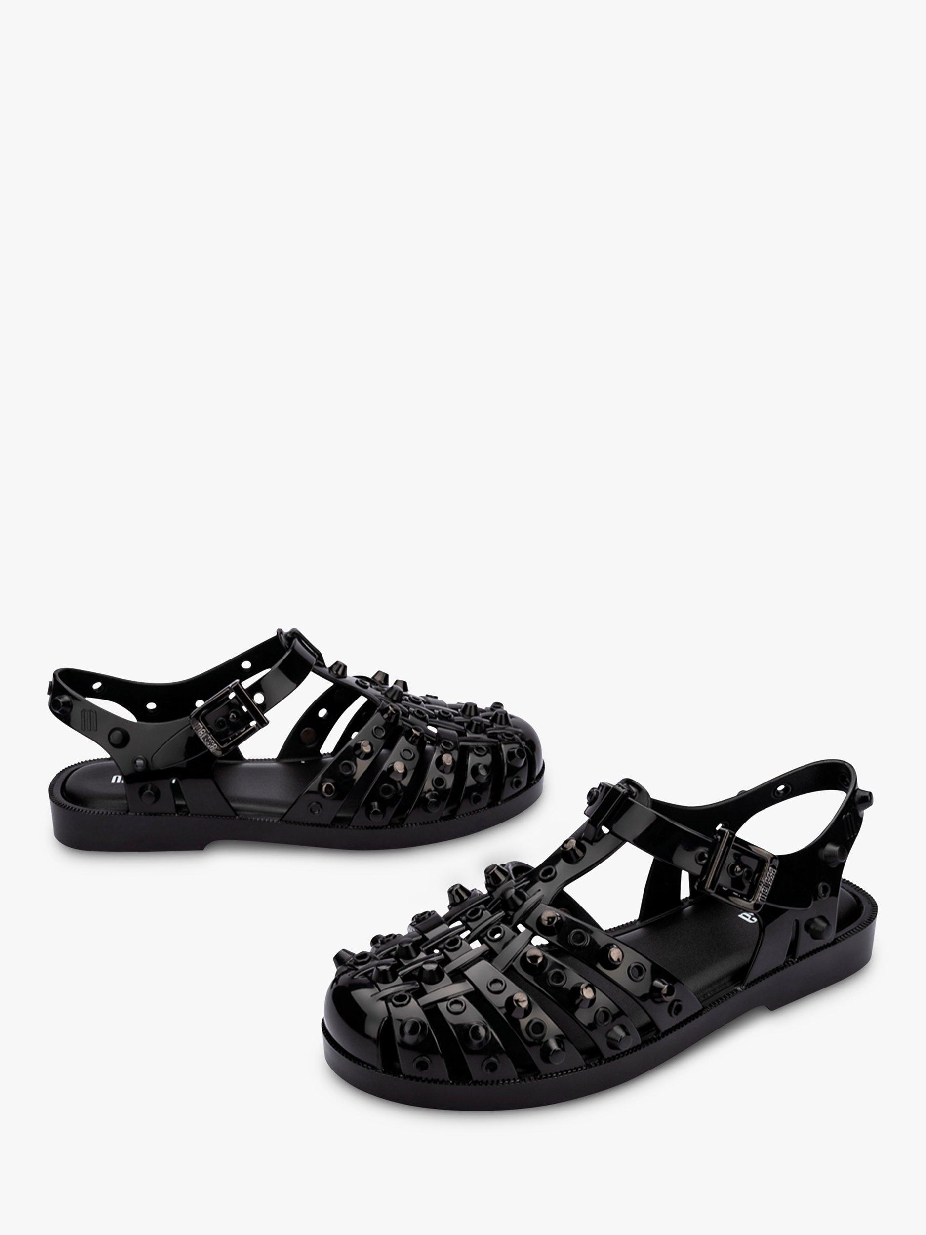 Melissa Possession Studs Jelly Fisherman Sandals, Black, Black, 3