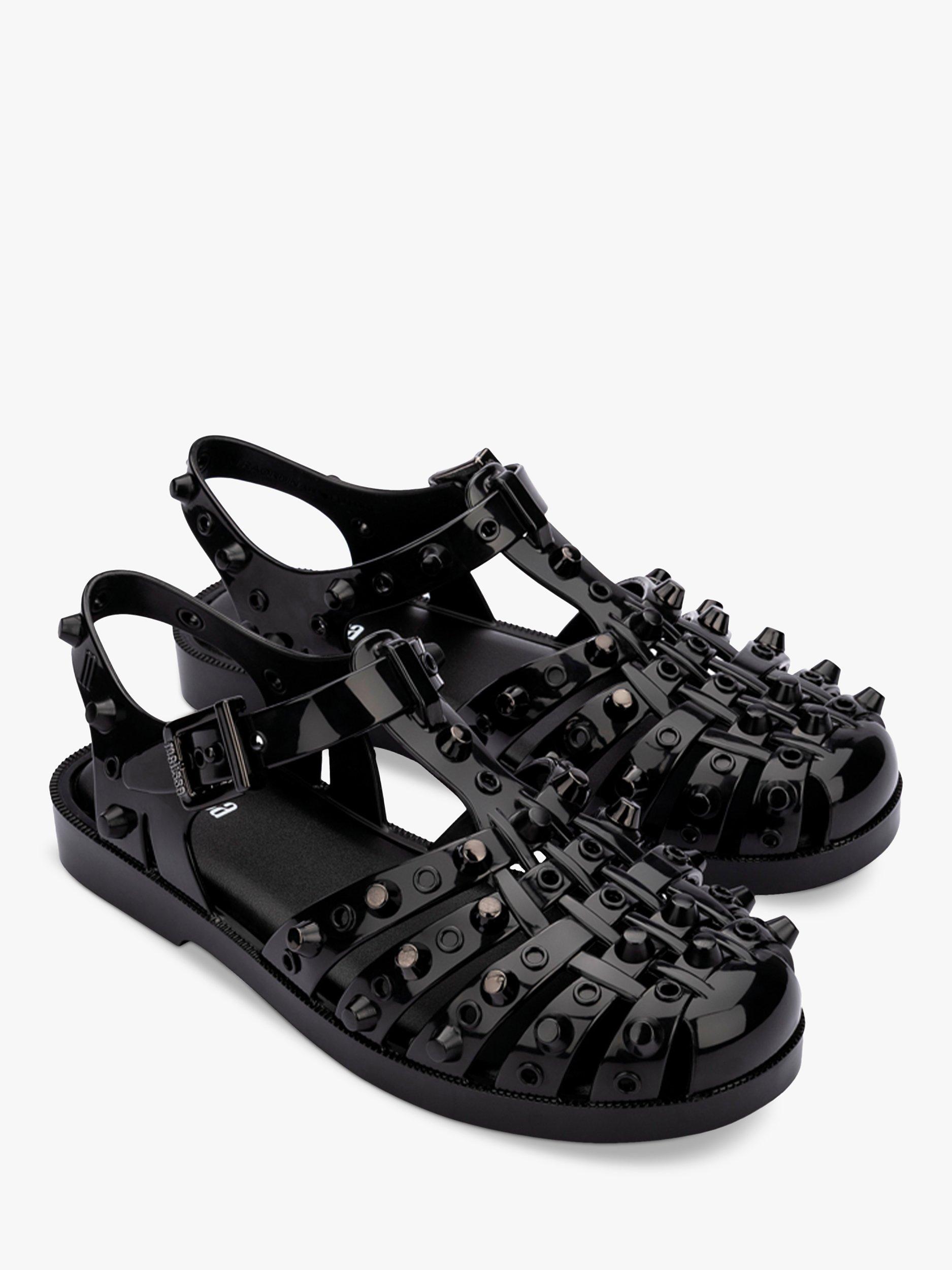 Product image 4 of 4, which shows Melissa Possession Studs Jelly Fisherman Sandals, Black, Black, 3