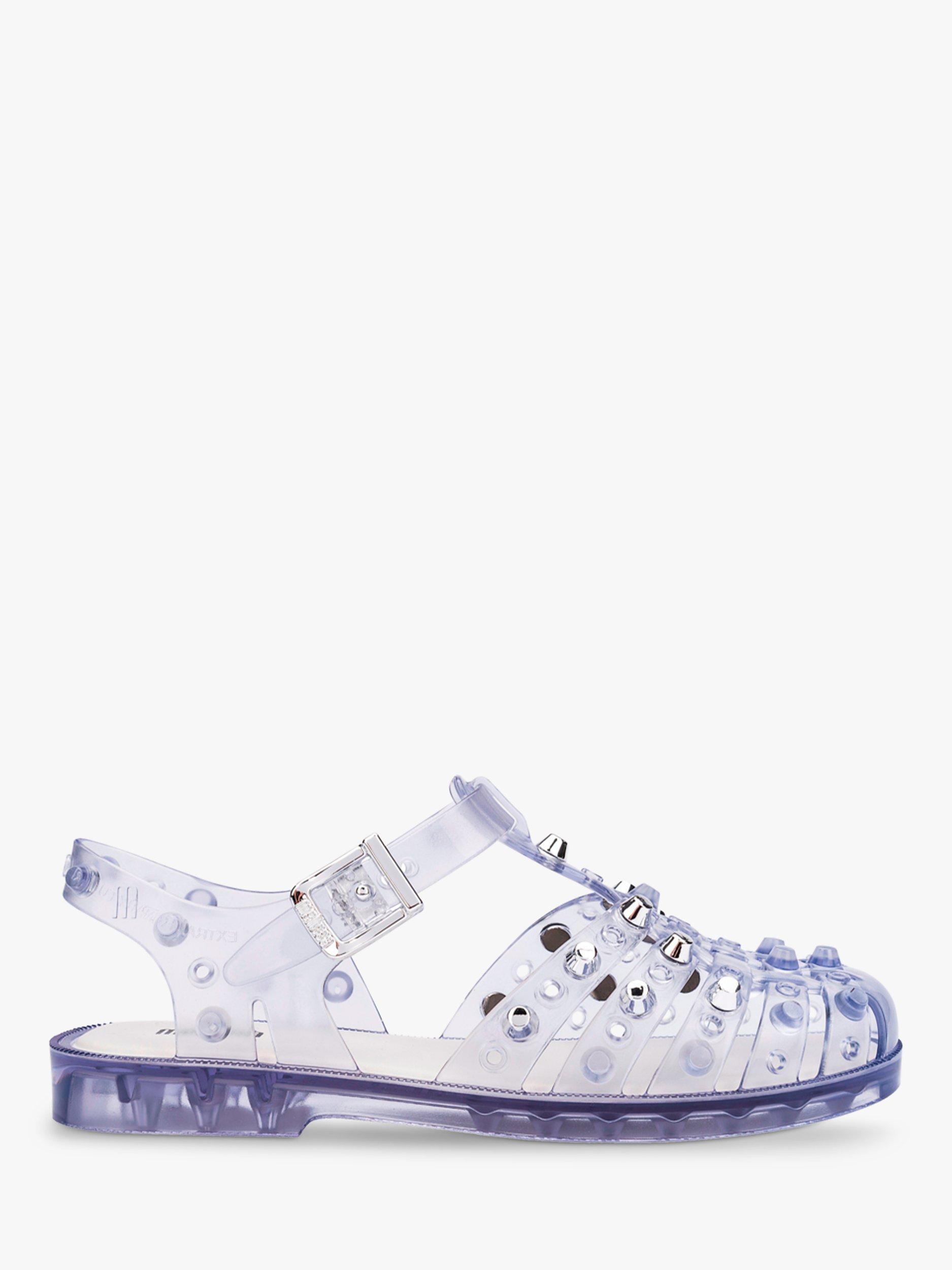 Product image 1 of 4, which shows Melissa Possession Studs Jelly Fisherman Sandals, Black, Transparent, 3