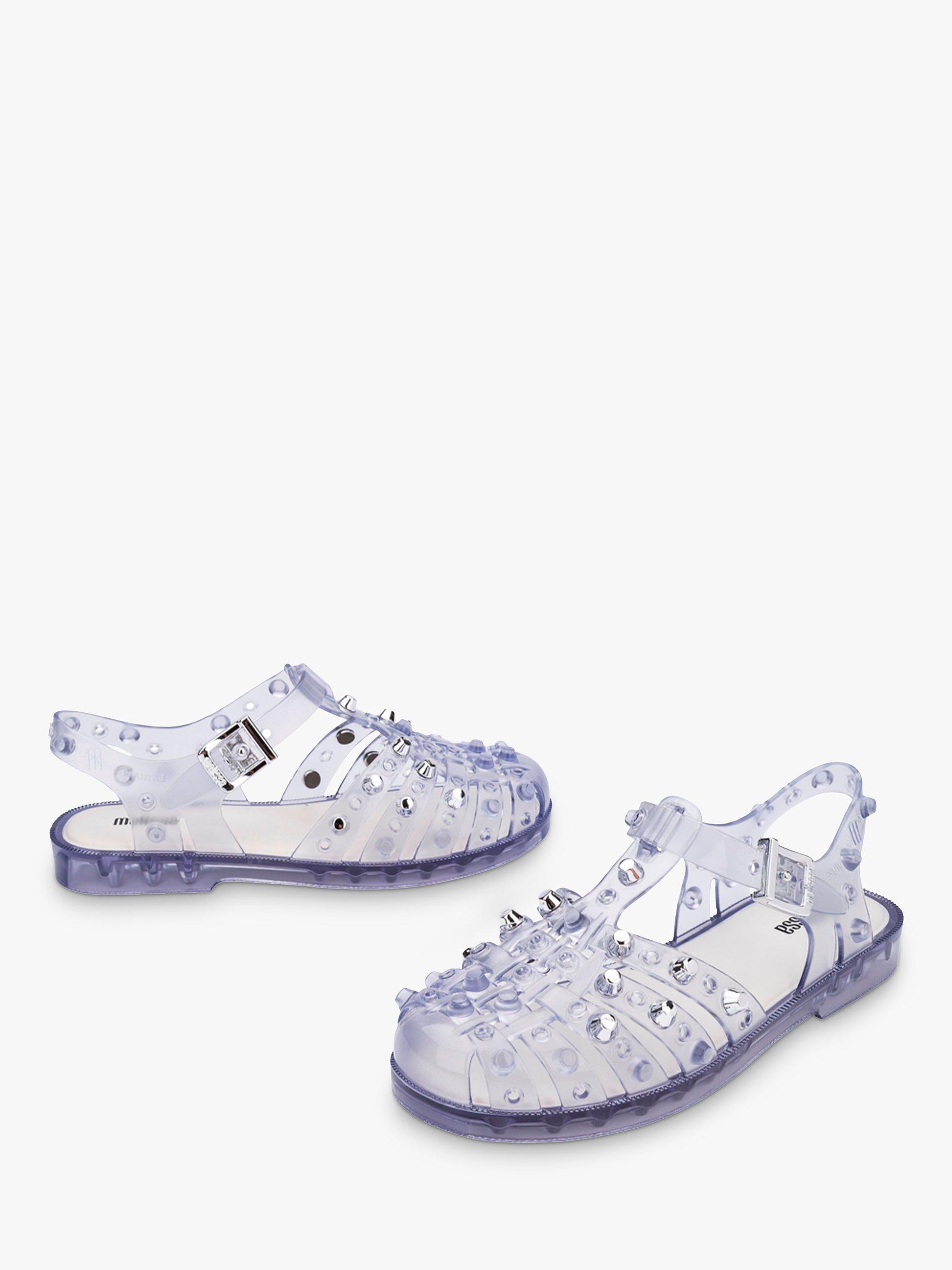 Product image 2 of 4, which shows Melissa Possession Studs Jelly Fisherman Sandals, Black, Transparent, 3