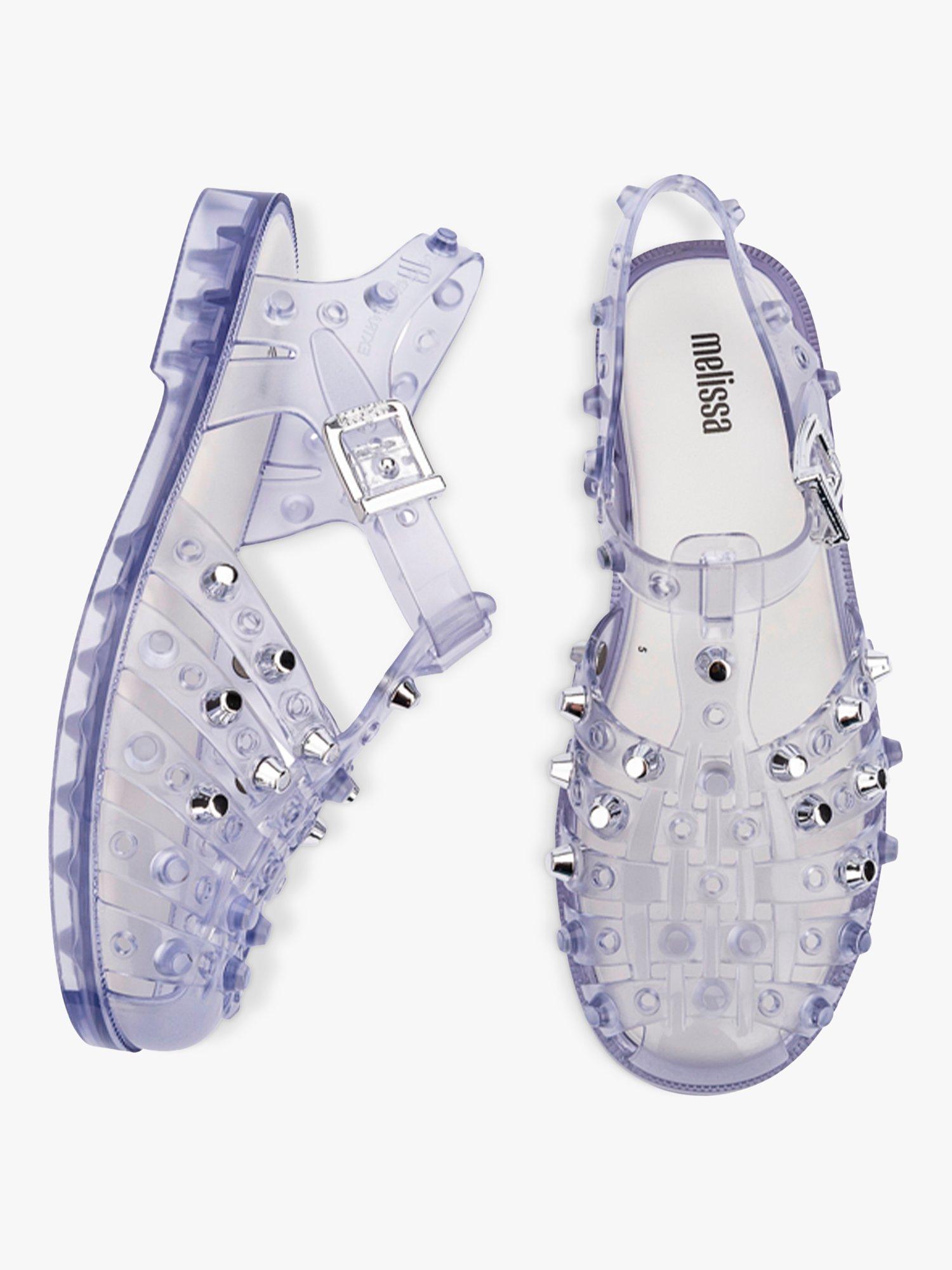 Product image 3 of 4, which shows Melissa Possession Studs Jelly Fisherman Sandals, Black, Transparent, 3