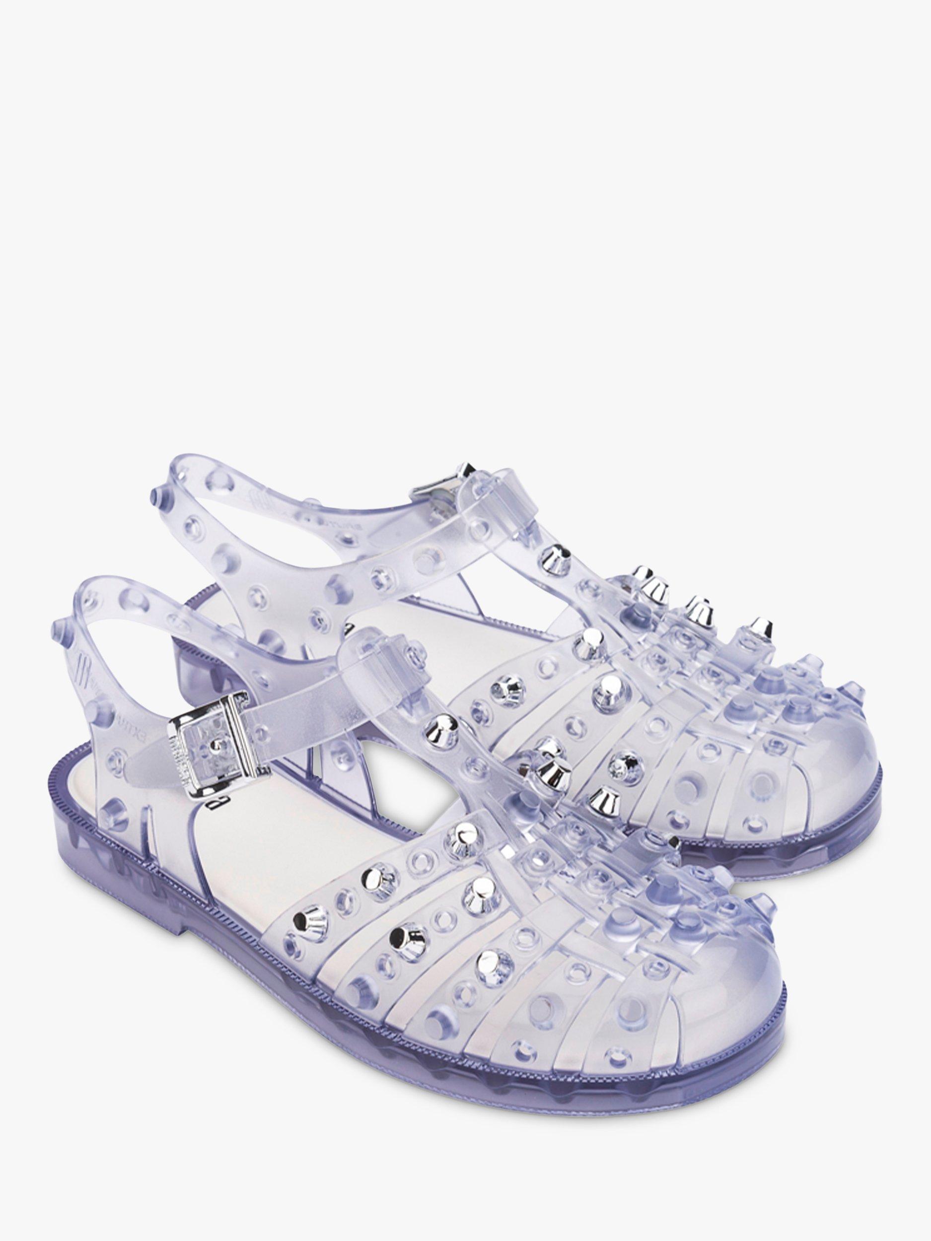Product image 4 of 4, which shows Melissa Possession Studs Jelly Fisherman Sandals, Black, Transparent, 3