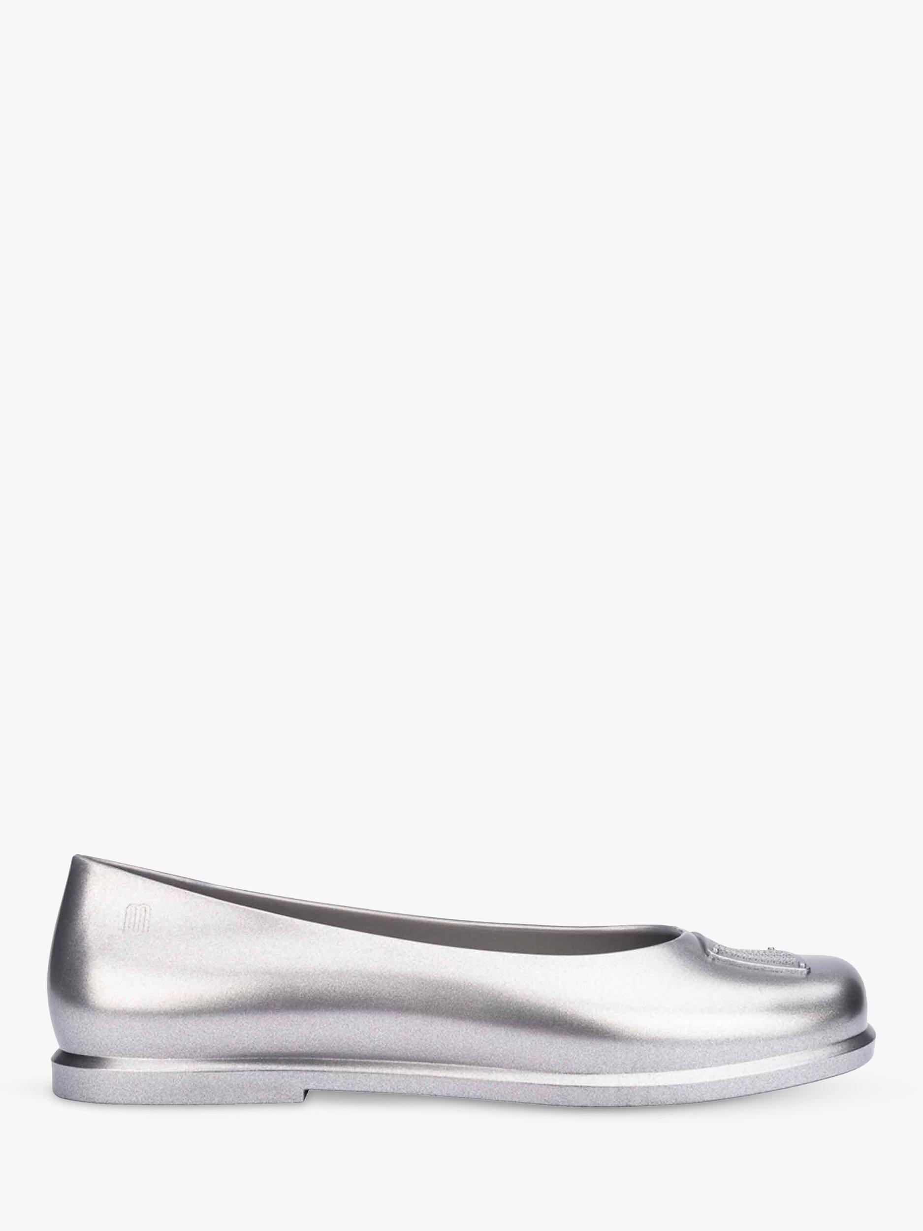 Product image 1 of 4, which shows Melissa Renovao x Marc Jacobs Ballerina Pumps, Silver, 3
