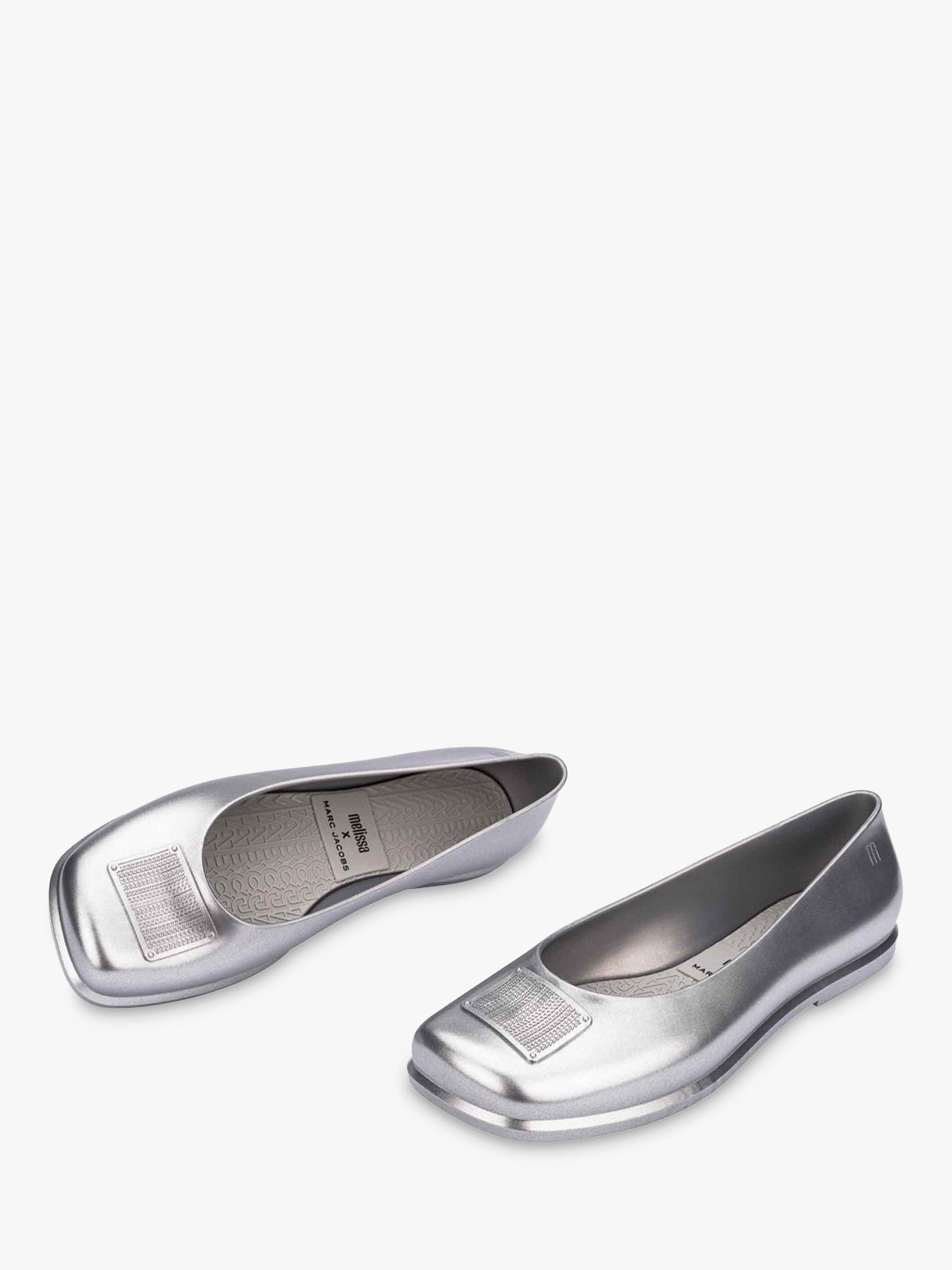 Product image 2 of 4, which shows Melissa Renovao x Marc Jacobs Ballerina Pumps, Silver, 3