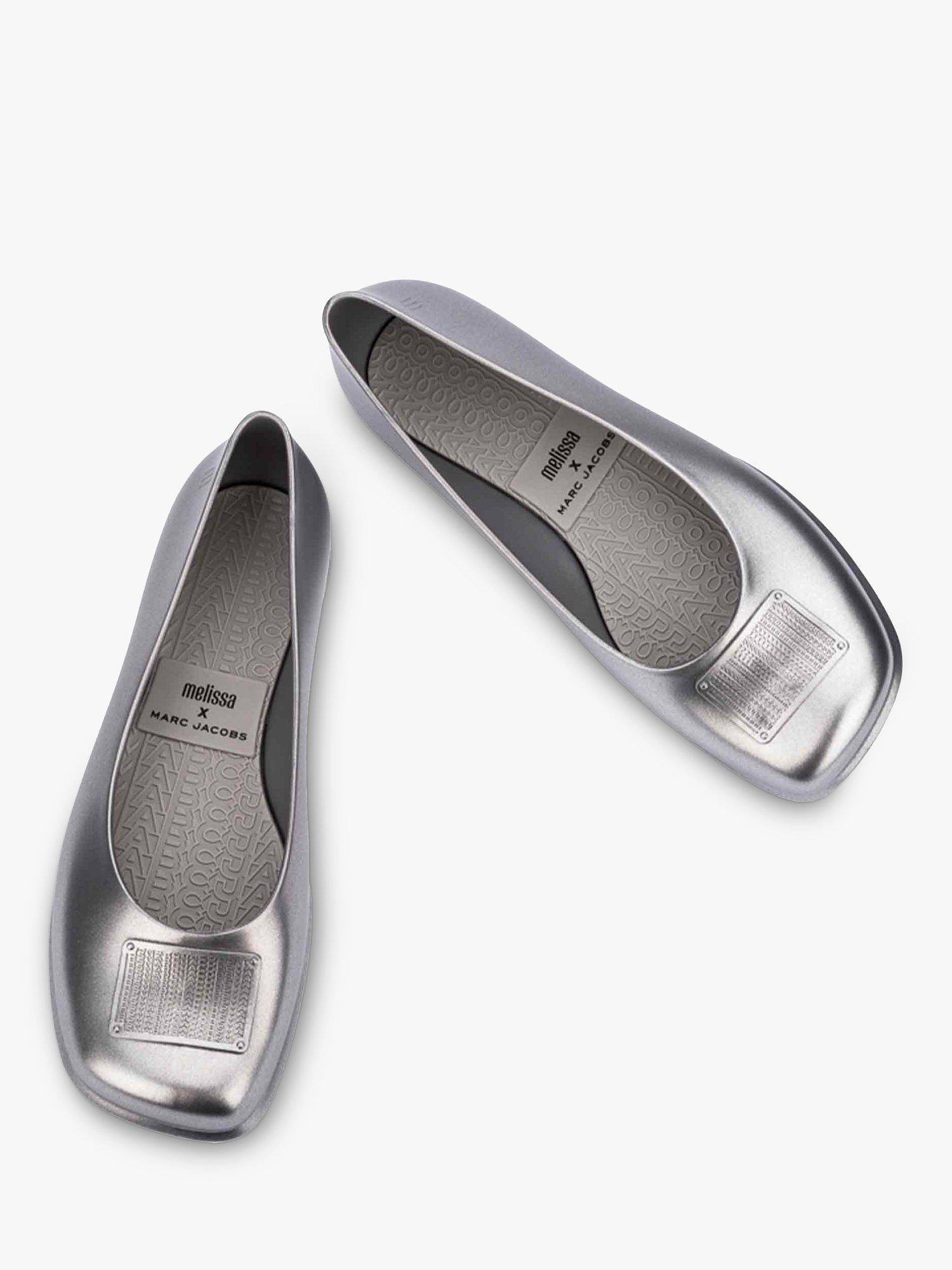 Product image 3 of 4, which shows Melissa Renovao x Marc Jacobs Ballerina Pumps, Silver, 3