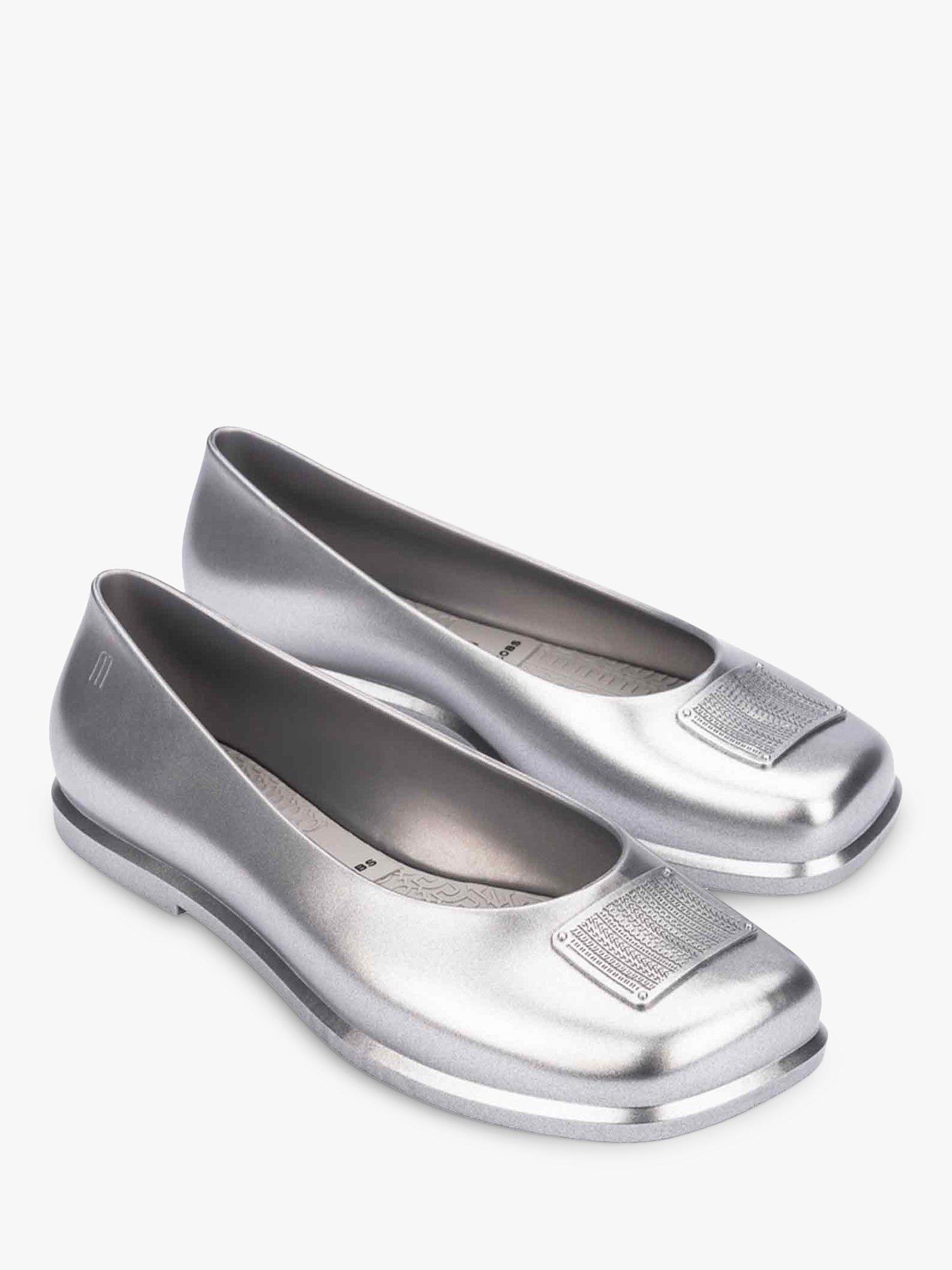 Product image 4 of 4, which shows Melissa Renovao x Marc Jacobs Ballerina Pumps, Silver, 3