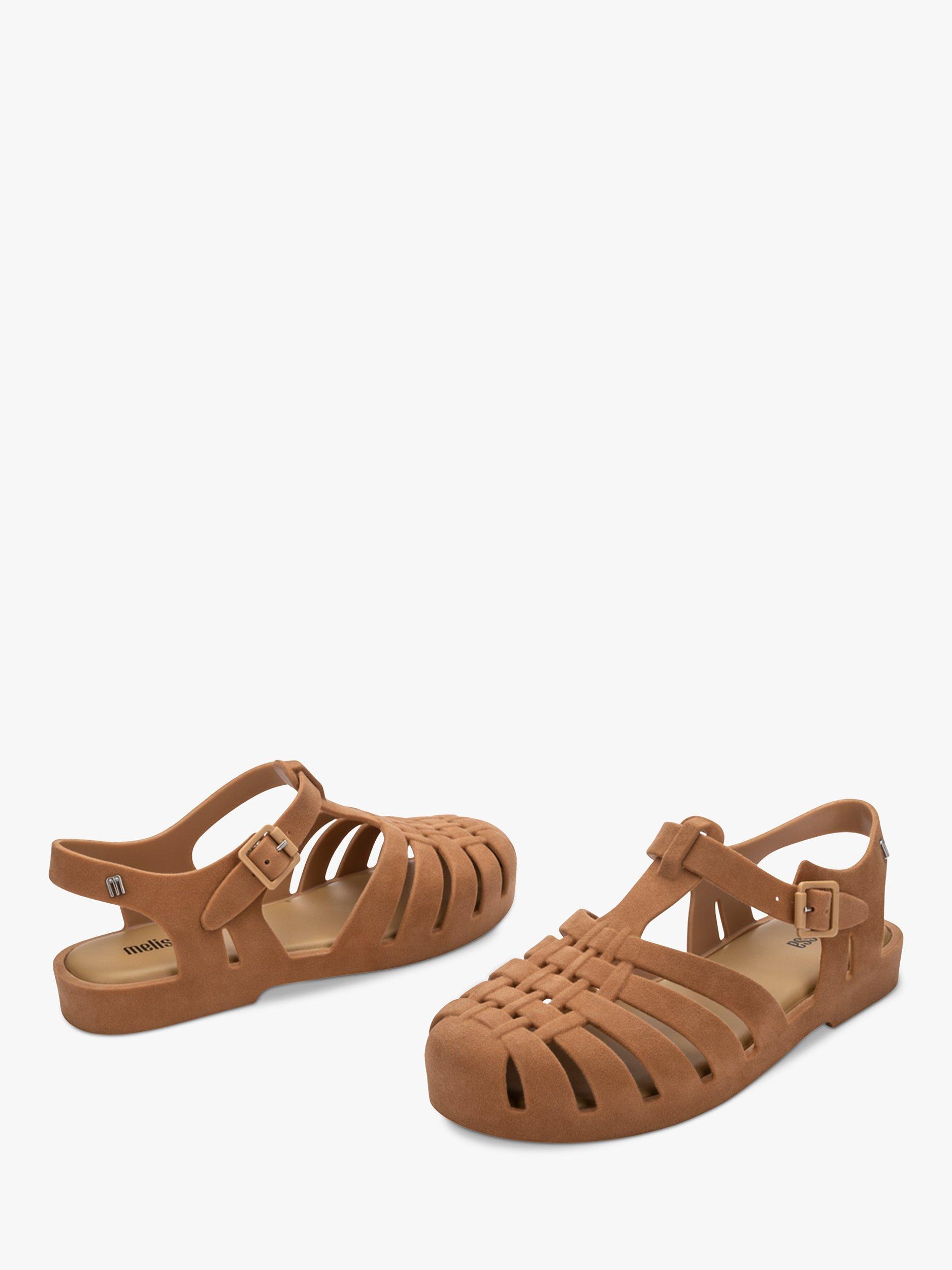 Product image 3 of 6, which shows Melissa Possession Flocked Jelly Fisherman Sandals, Nude, 3