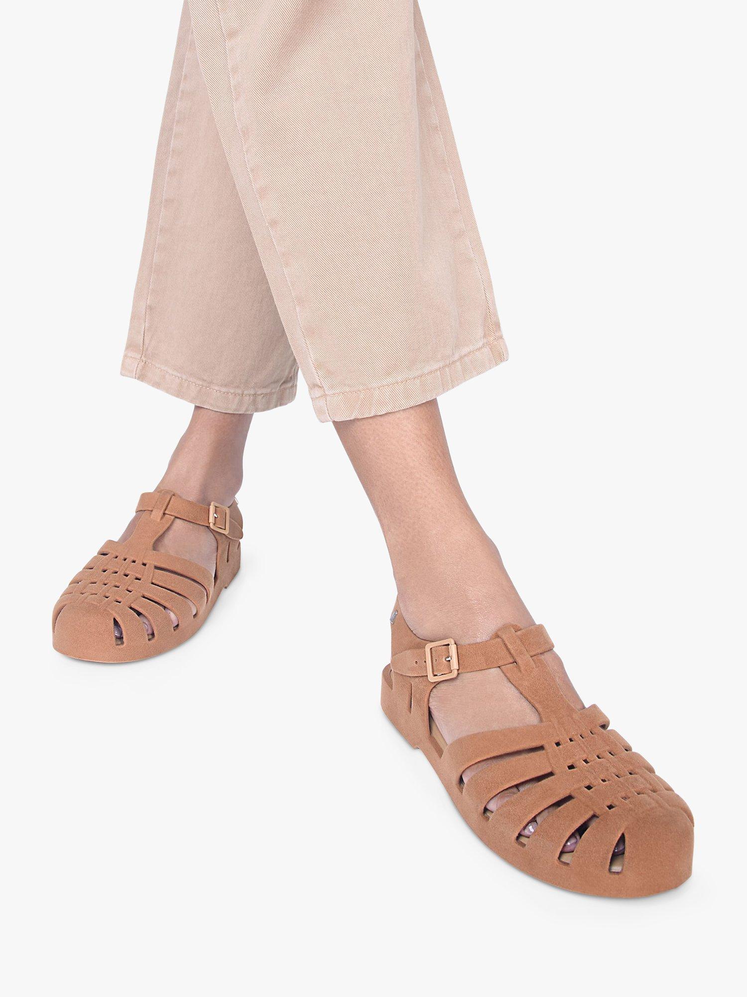 Product image 4 of 6, which shows Melissa Possession Flocked Jelly Fisherman Sandals, Nude, 3