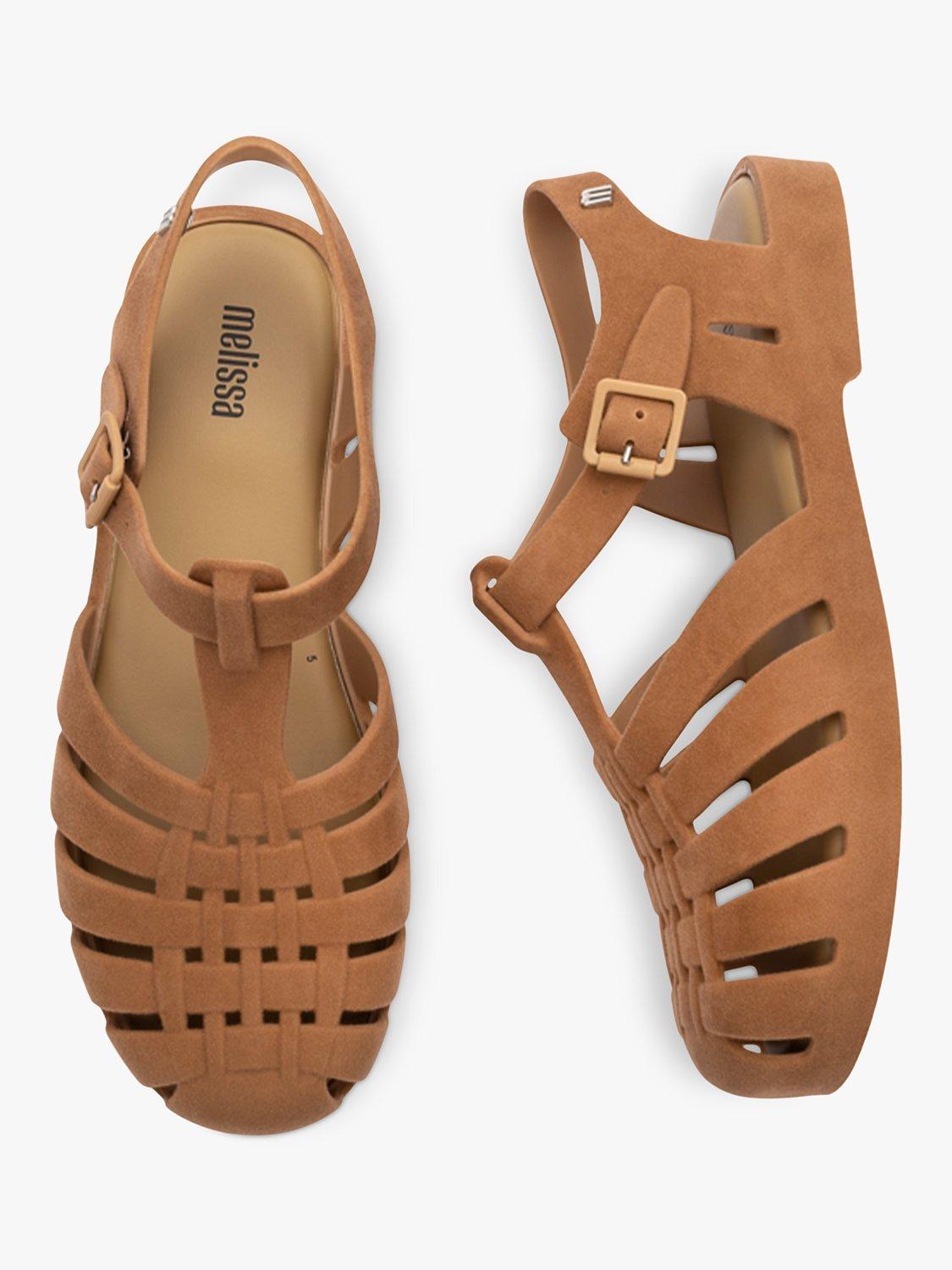 Product image 5 of 6, which shows Melissa Possession Flocked Jelly Fisherman Sandals, Nude, 3