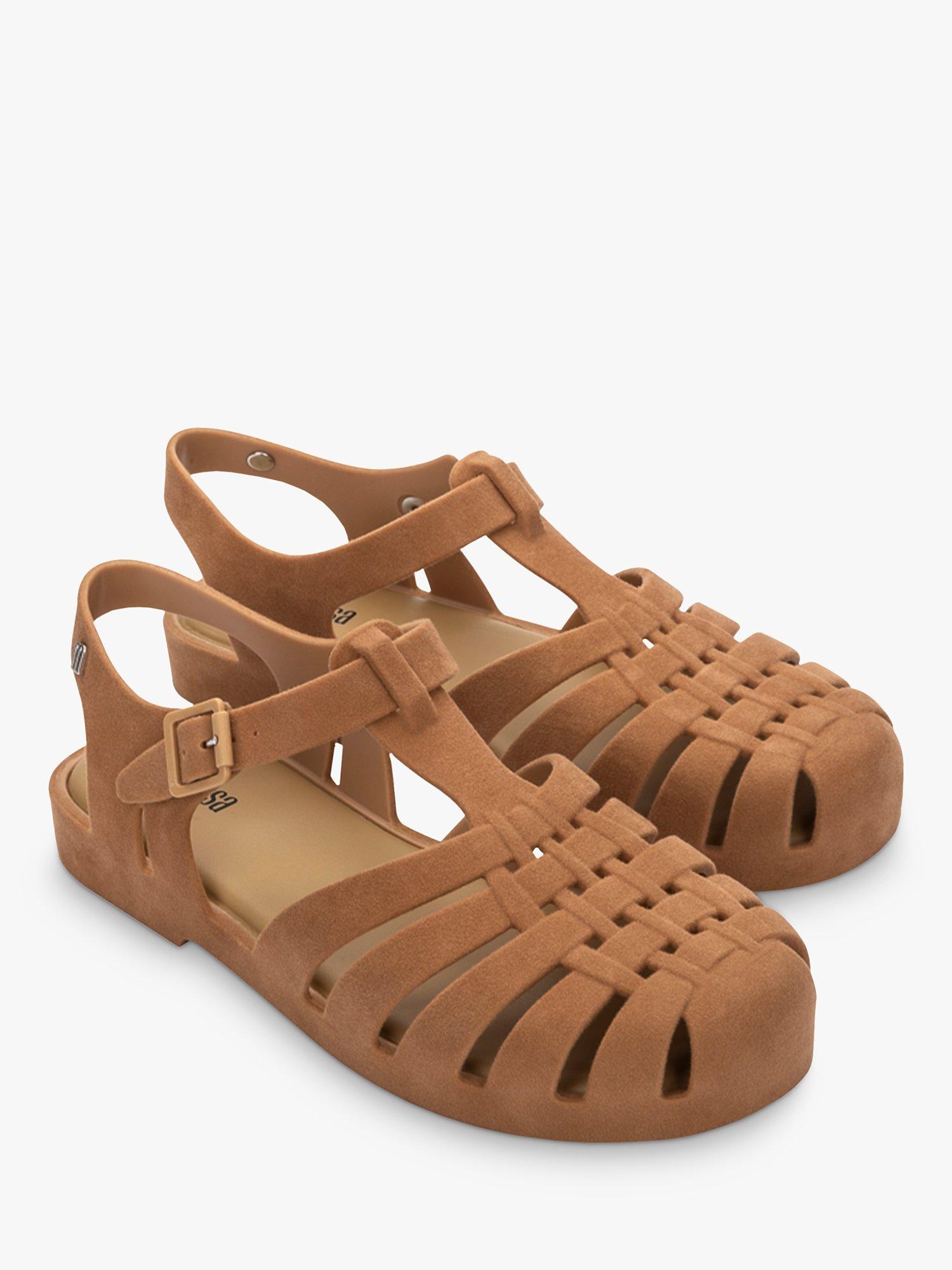 Product image 6 of 6, which shows Melissa Possession Flocked Jelly Fisherman Sandals, Nude, 3