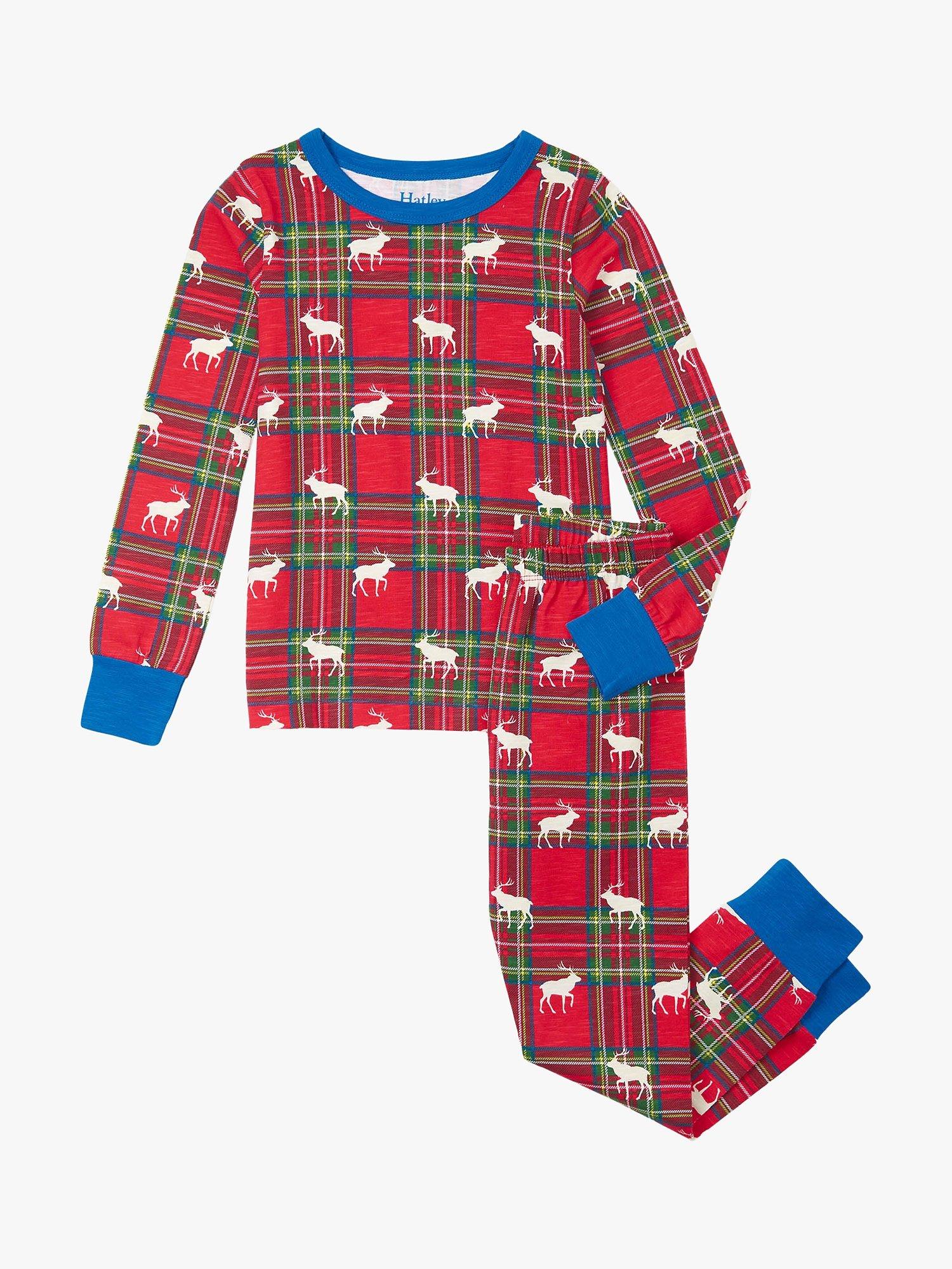 Hatley Kids Elk Plaid Pyjama Set Red Multi