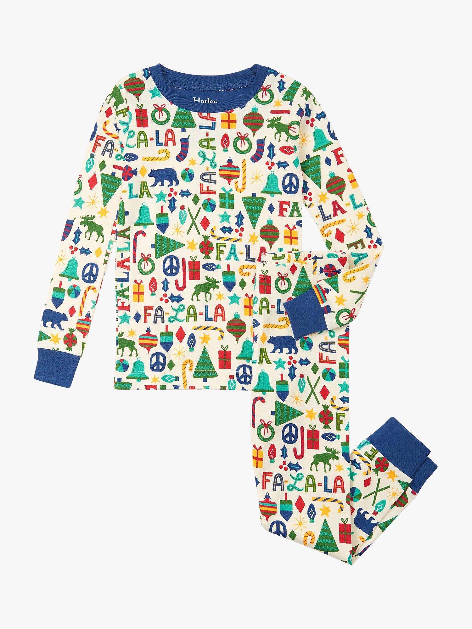 Hatley Kids' Fa La La Pyjama Set, Blue/Multi