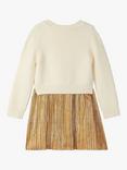 Hatley Kids' Sweater Dress, Cream/Gold