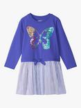 Hatley Kids' Sequin Butterfly Cotton Dress, Royal Blue