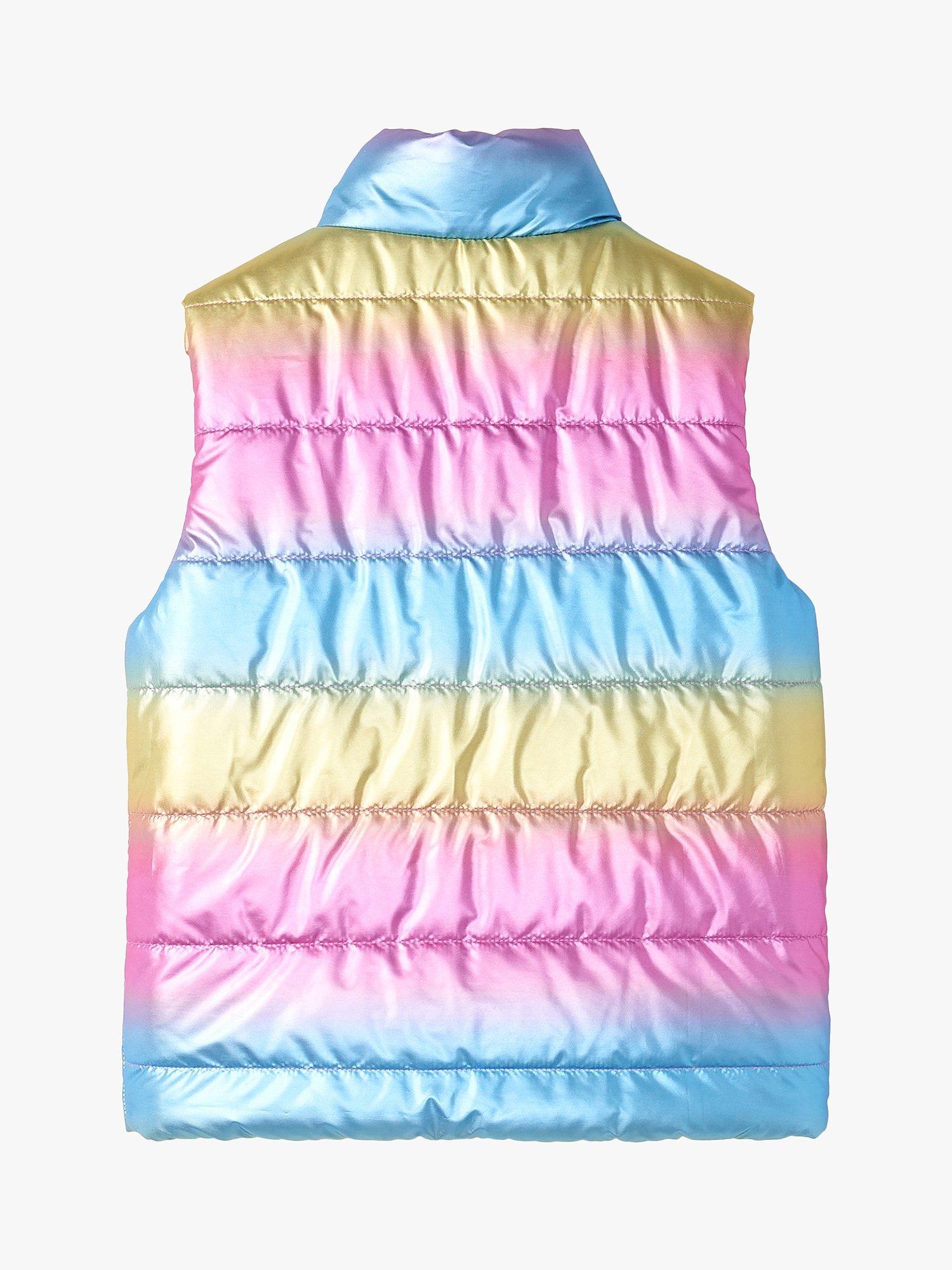 Product image 4 of 6, which shows Hatley Kids' Rainbow Reversible Quilted Gilet, Strawberry Moon, 2 years