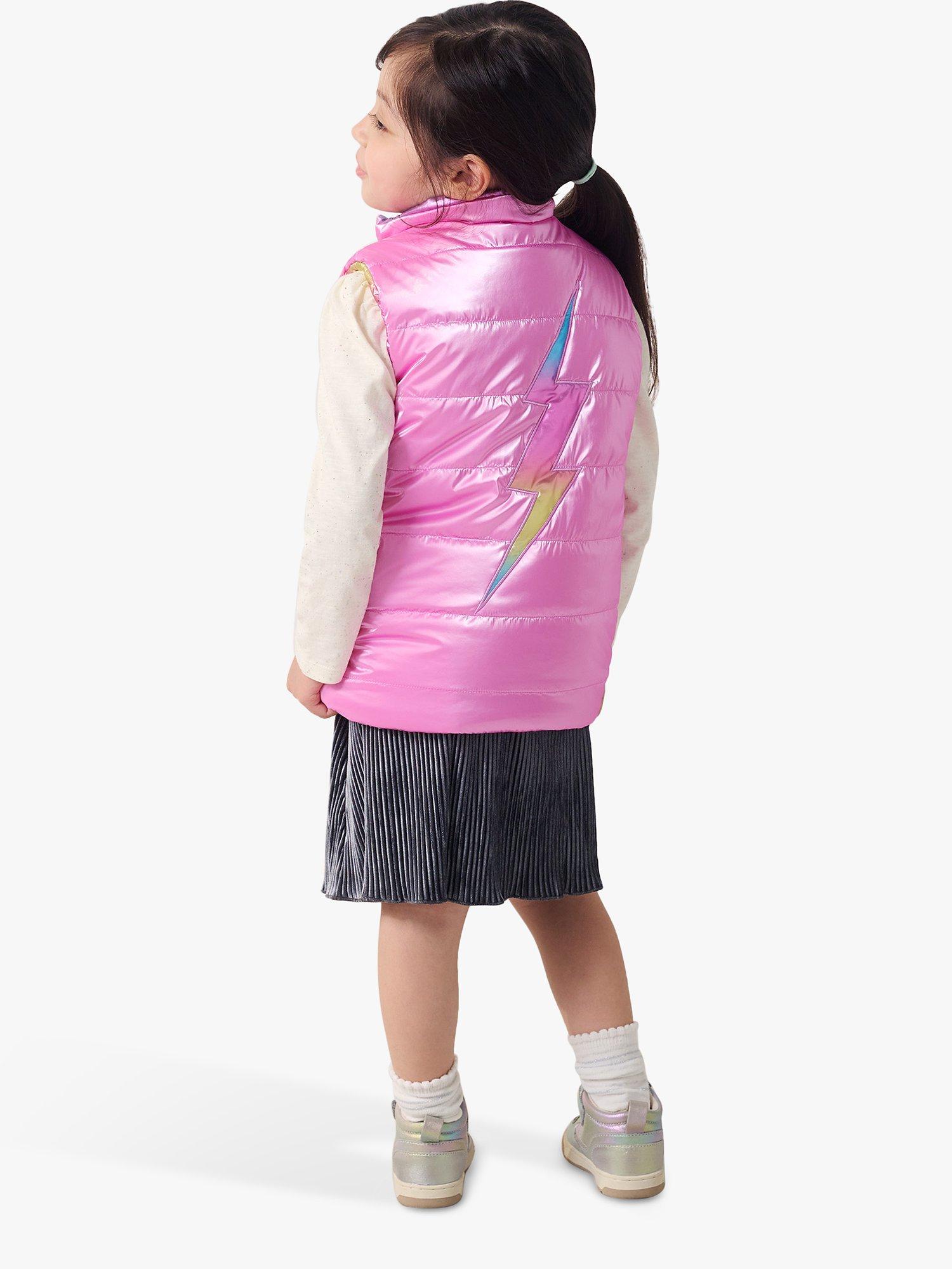 Product image 5 of 6, which shows Hatley Kids' Rainbow Reversible Quilted Gilet, Strawberry Moon, 2 years