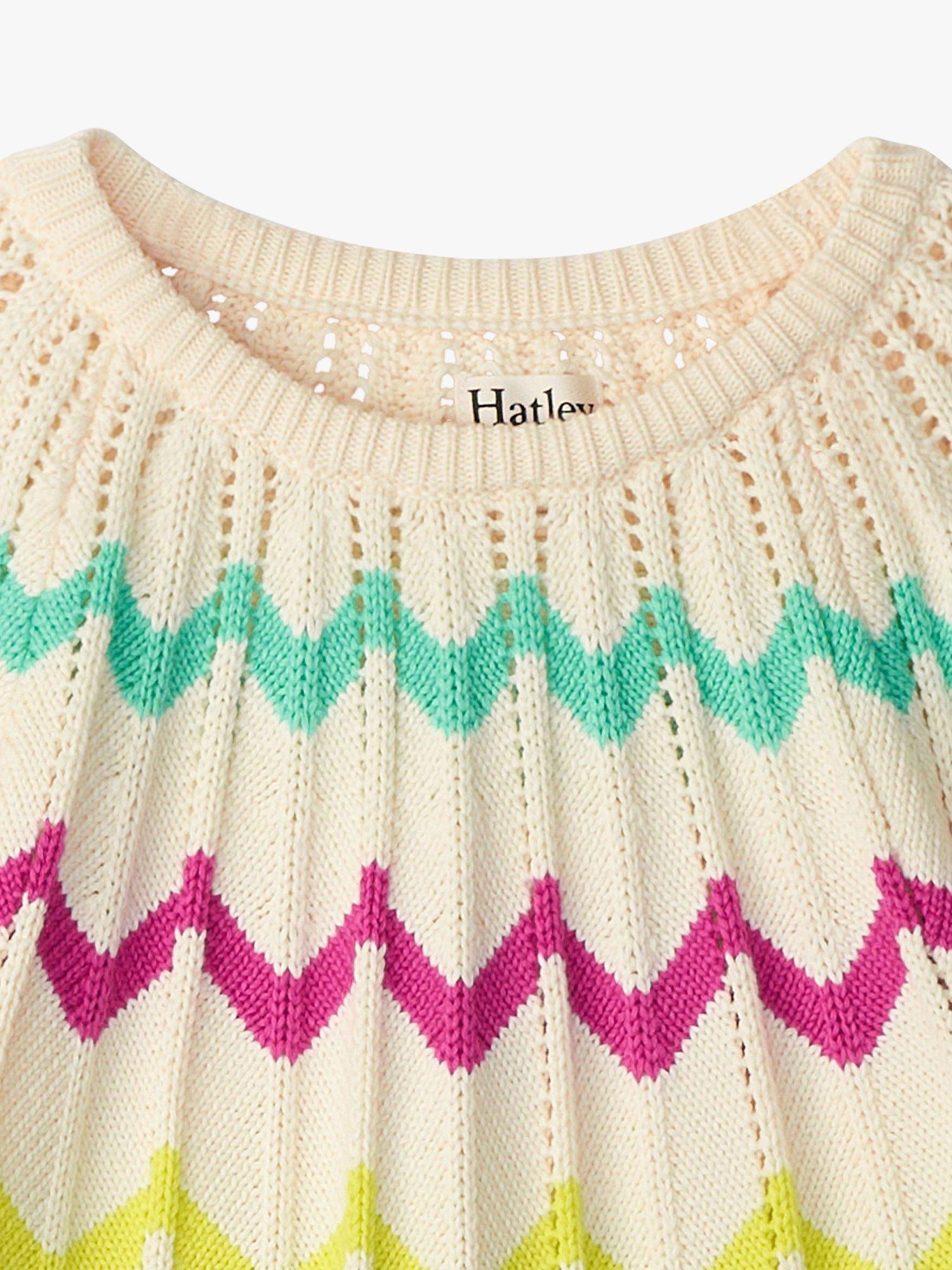Product image 4 of 4, which shows Hatley Kids' Rainbow Chevron Raglan Jumper, Cami Lace, 2 years